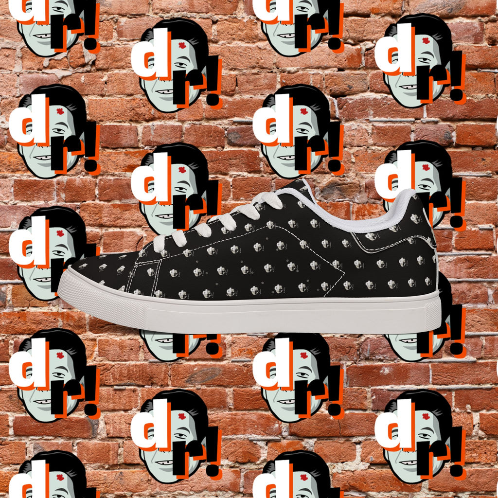 Dead Reagan Monogram All Over (Black) Men's Low-Top Pleather Sneakers
