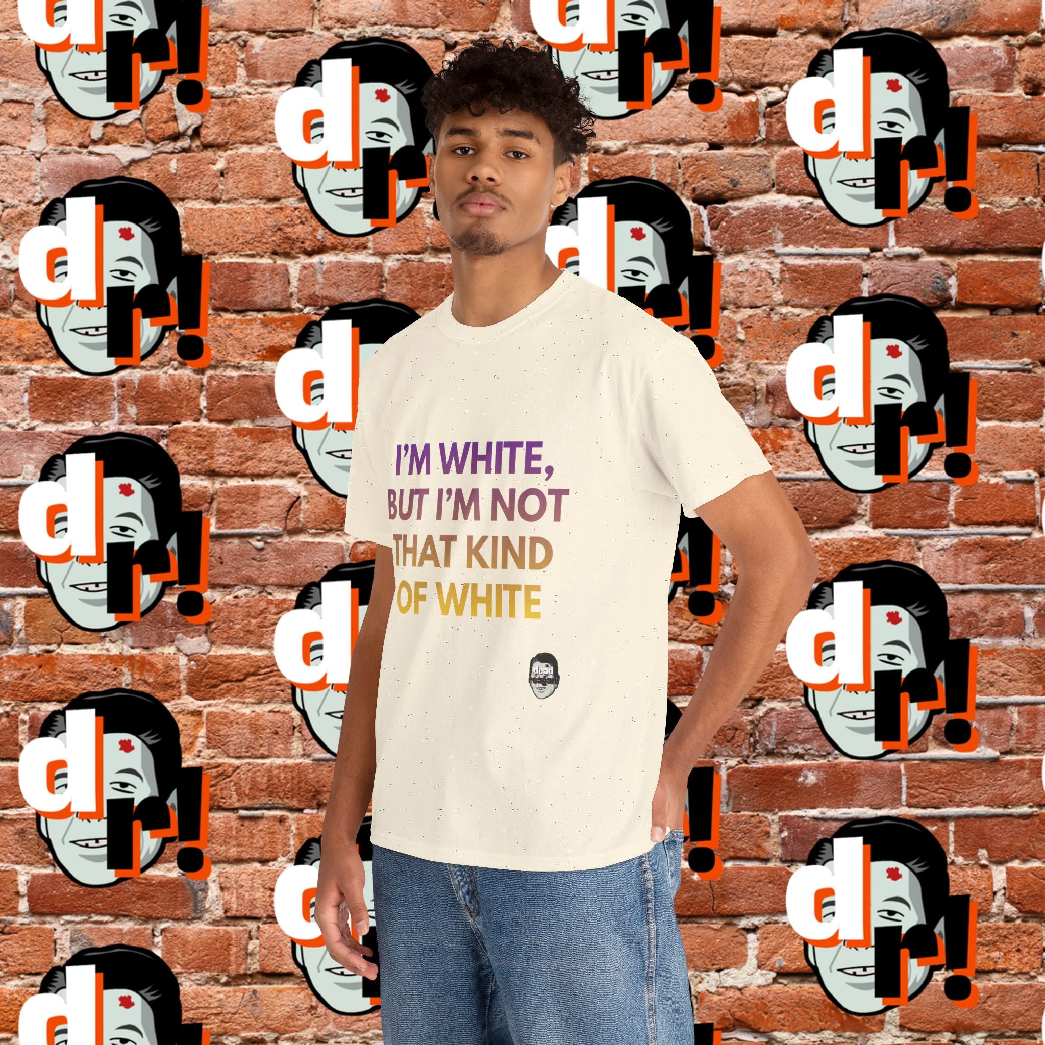 I’m White But… (Purple/Yellow Gradient Letter) Unisex Heavy Cotton Tee