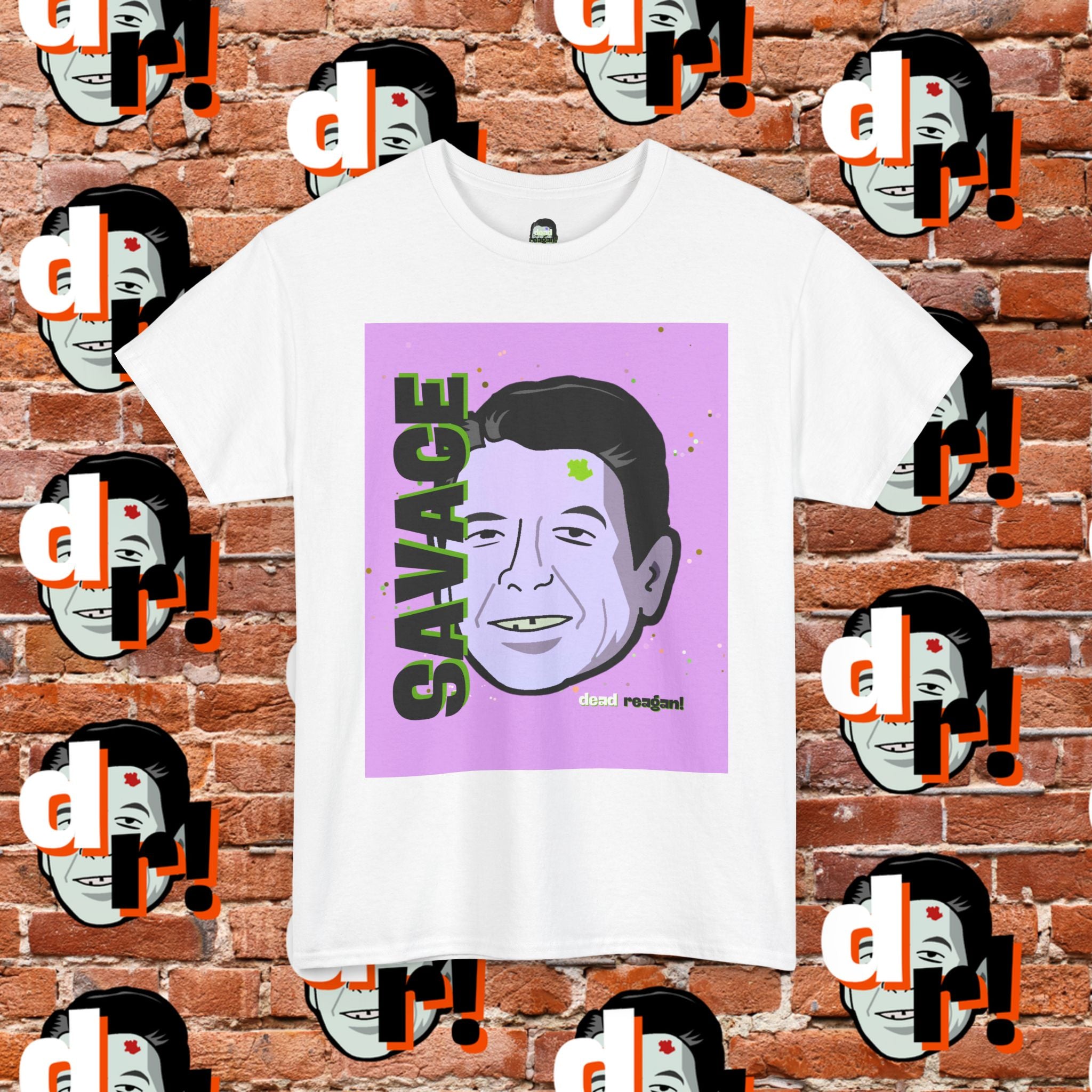 Savage Dead Reagan Graphic Tee Lavender and Lime