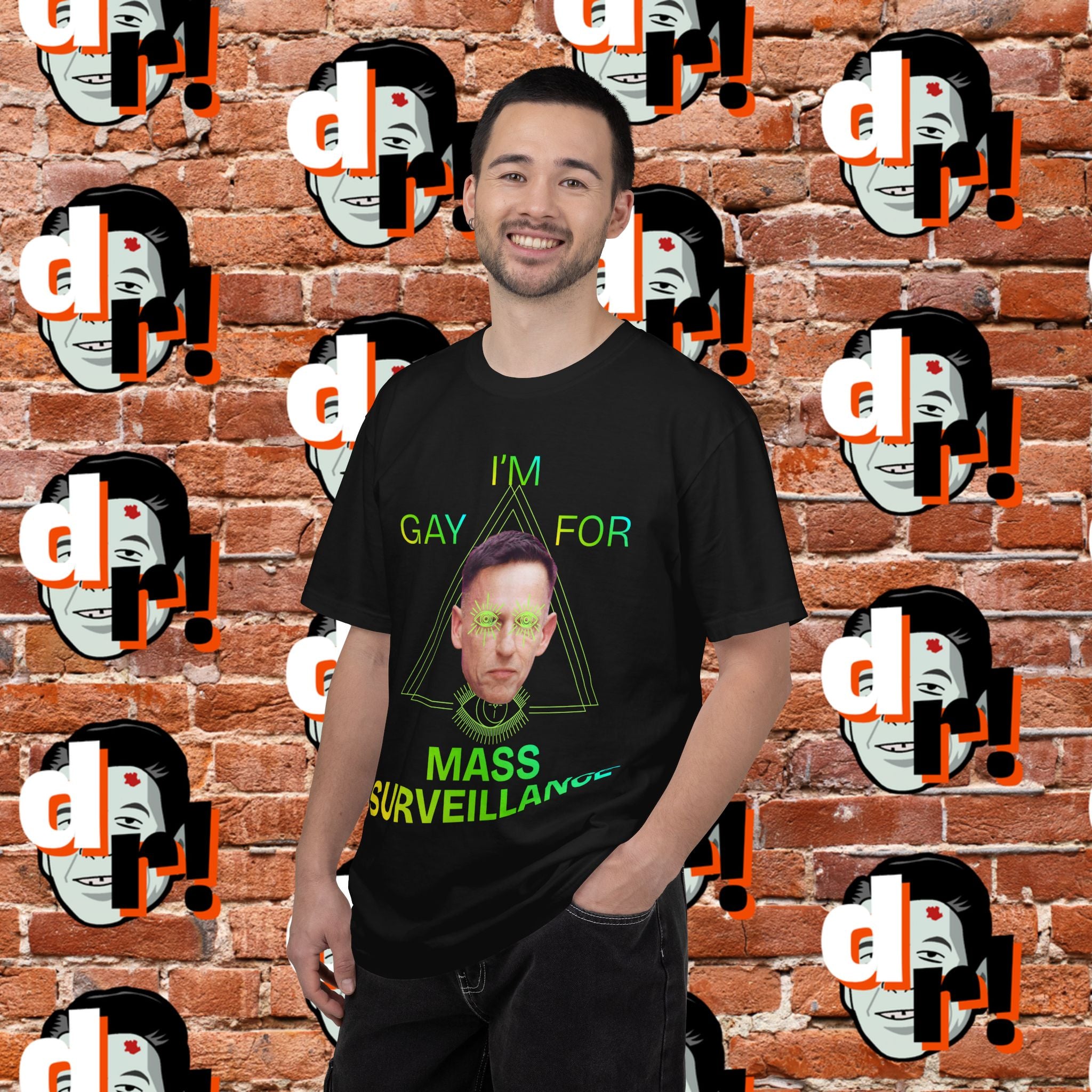 Gay for Mass Surveillance (Lime) Cotton T- Shirt