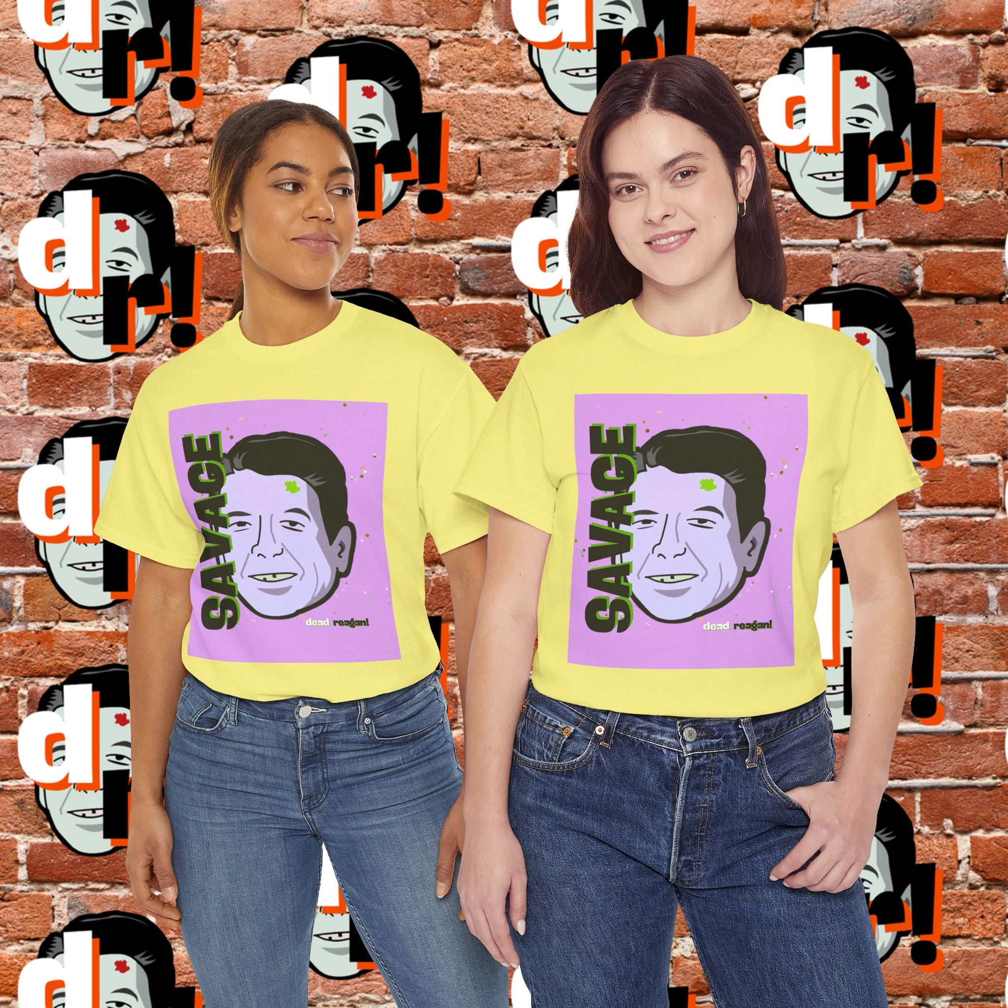 Savage Dead Reagan Graphic Tee Lavender and Lime