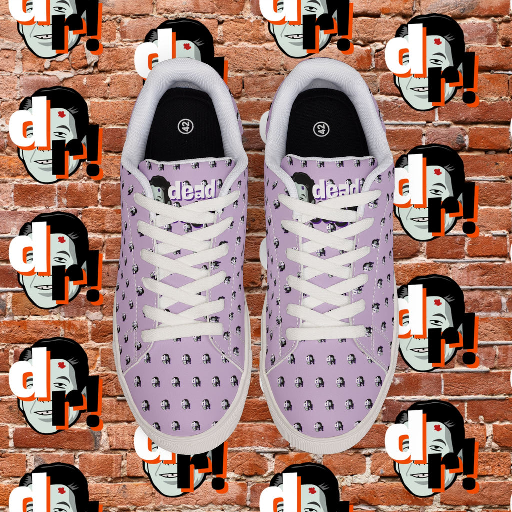 Dead Reagan Monogram All Over (Purple) Men's Low-Top Pleather Sneakers