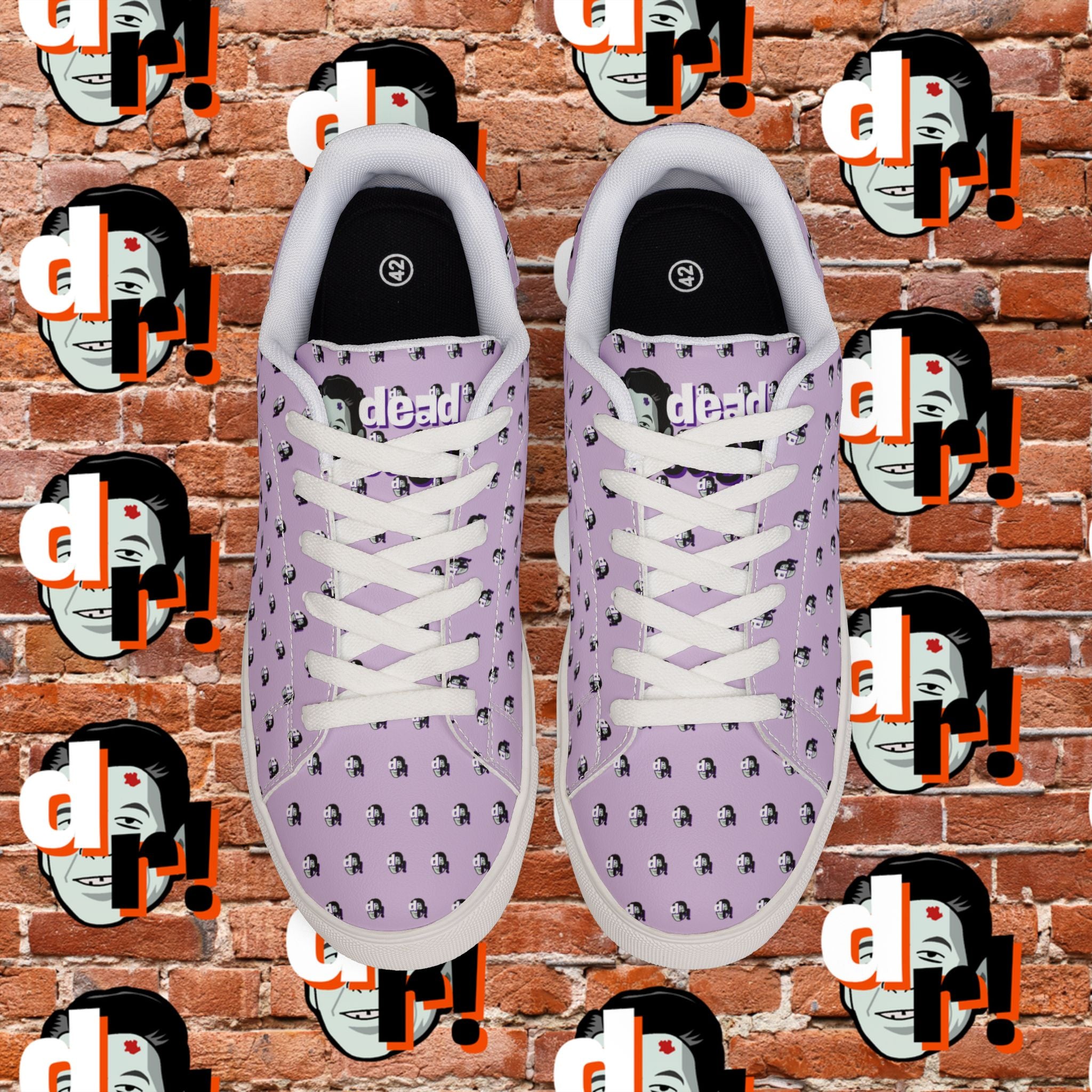 Dead Reagan Monogram All Over (Purple) Men's Low-Top Pleather Sneakers
