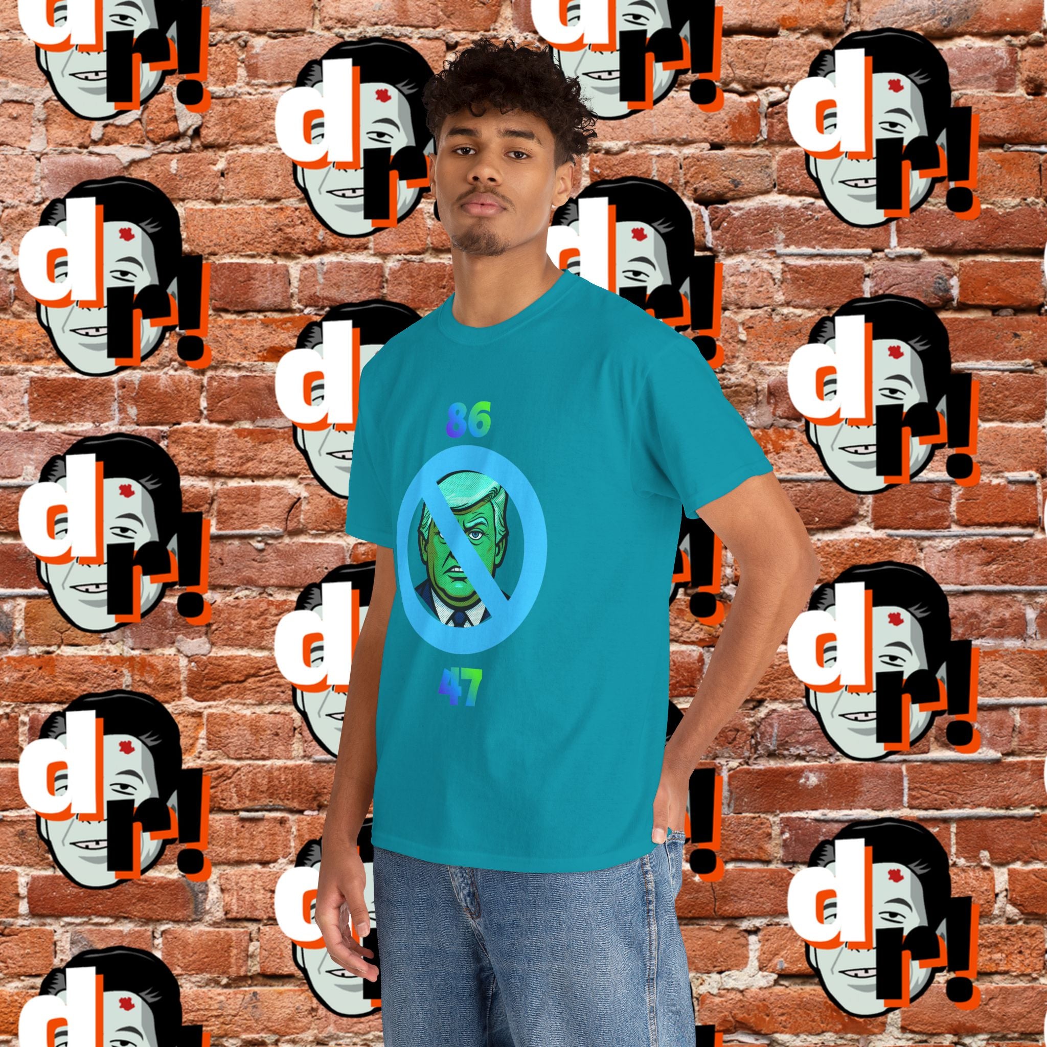 86/47 Lime & Blue Unisex Heavy Cotton Tee