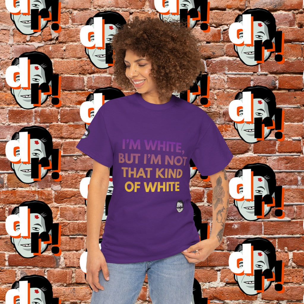 I’m White But… (Purple/Yellow Gradient Letter) Unisex Heavy Cotton Tee