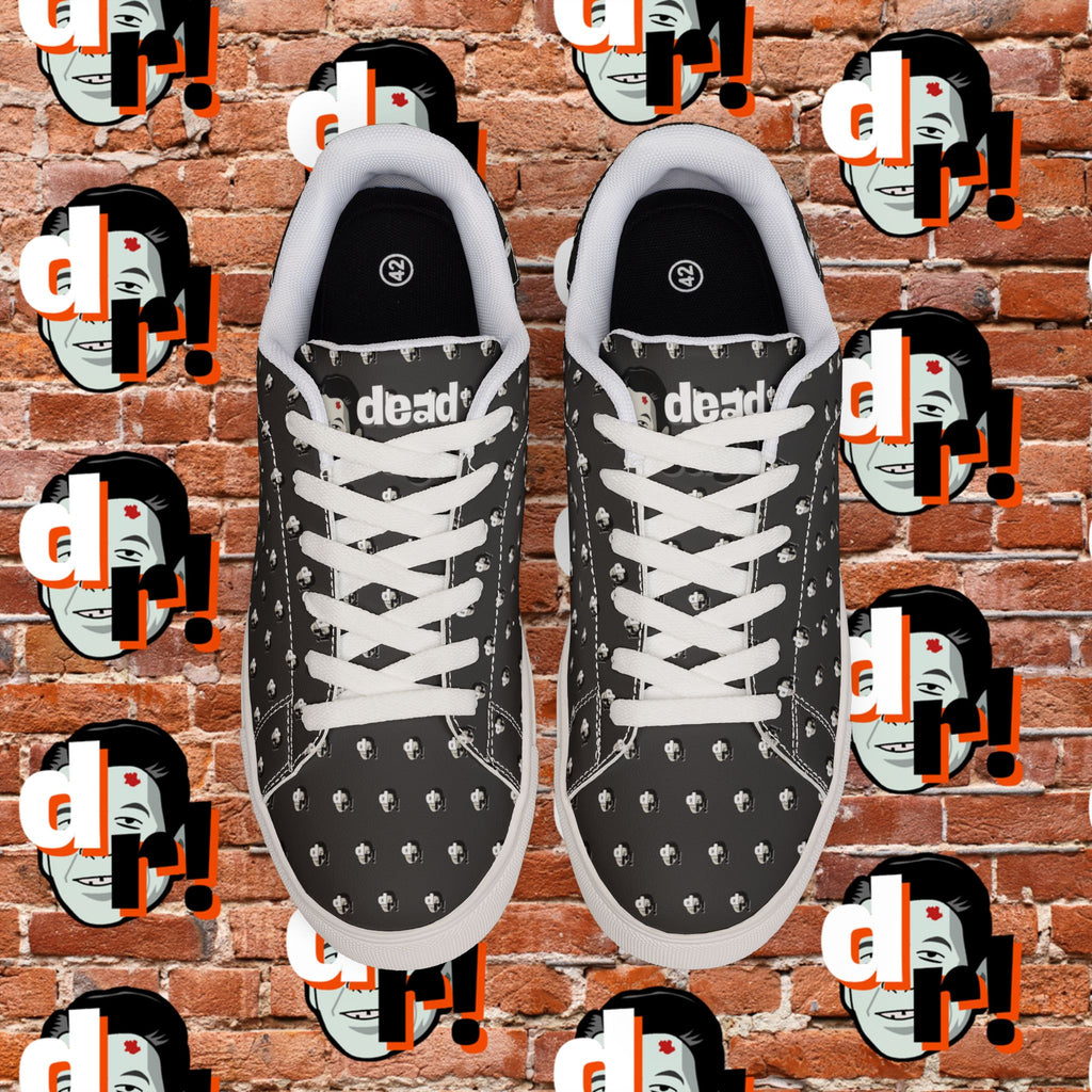Dead Reagan Monogram All Over (Mono Dark) Men's Low-Top Pleather Sneakers