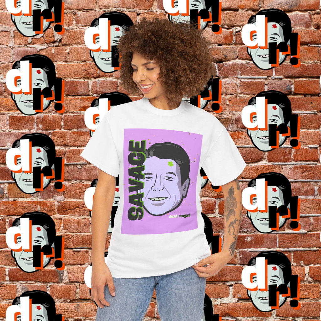Savage Dead Reagan Graphic Tee Lavender and Lime
