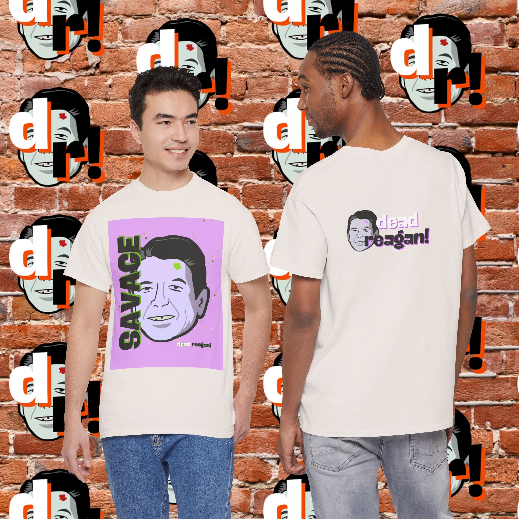 Savage Dead Reagan Graphic Tee Lavender and Lime