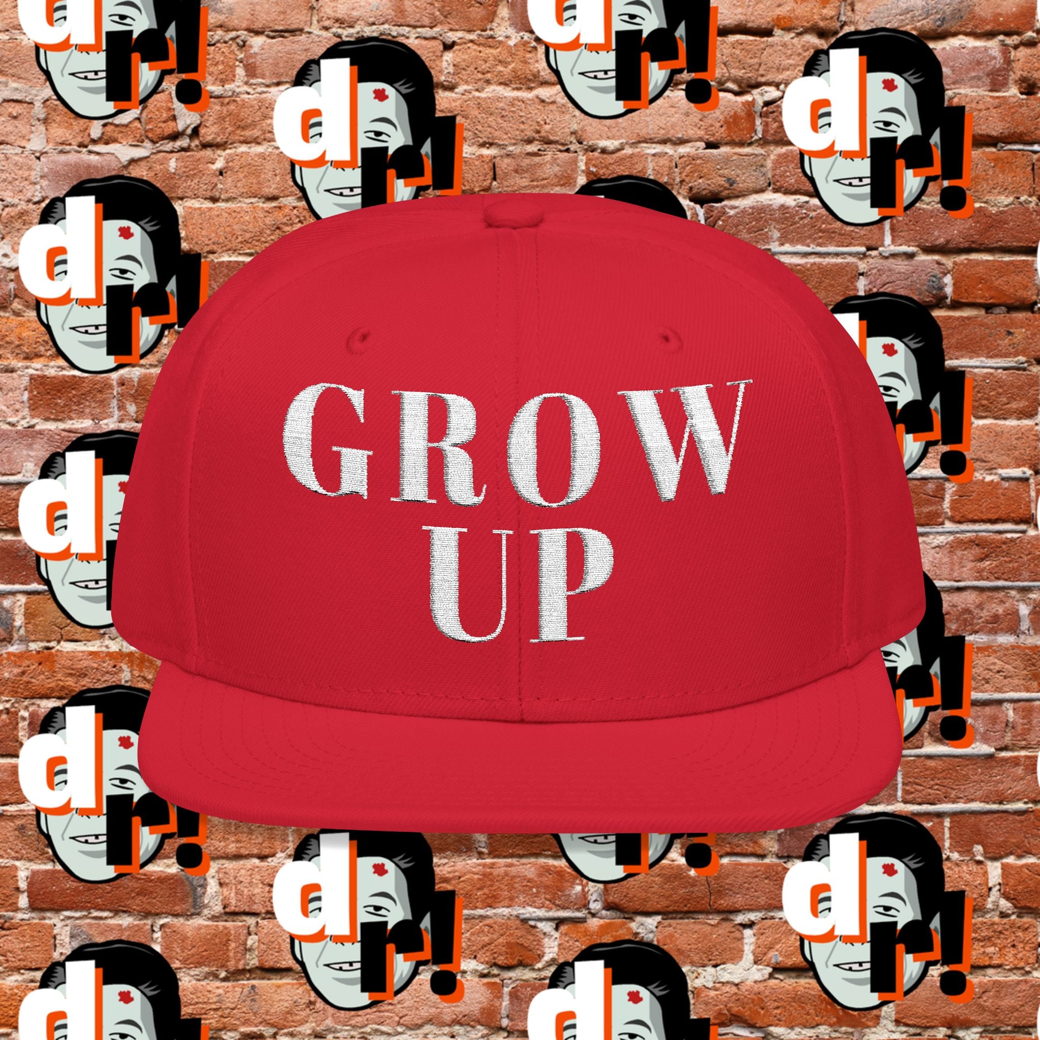 Grow Up Red Snapback (Embroidery)