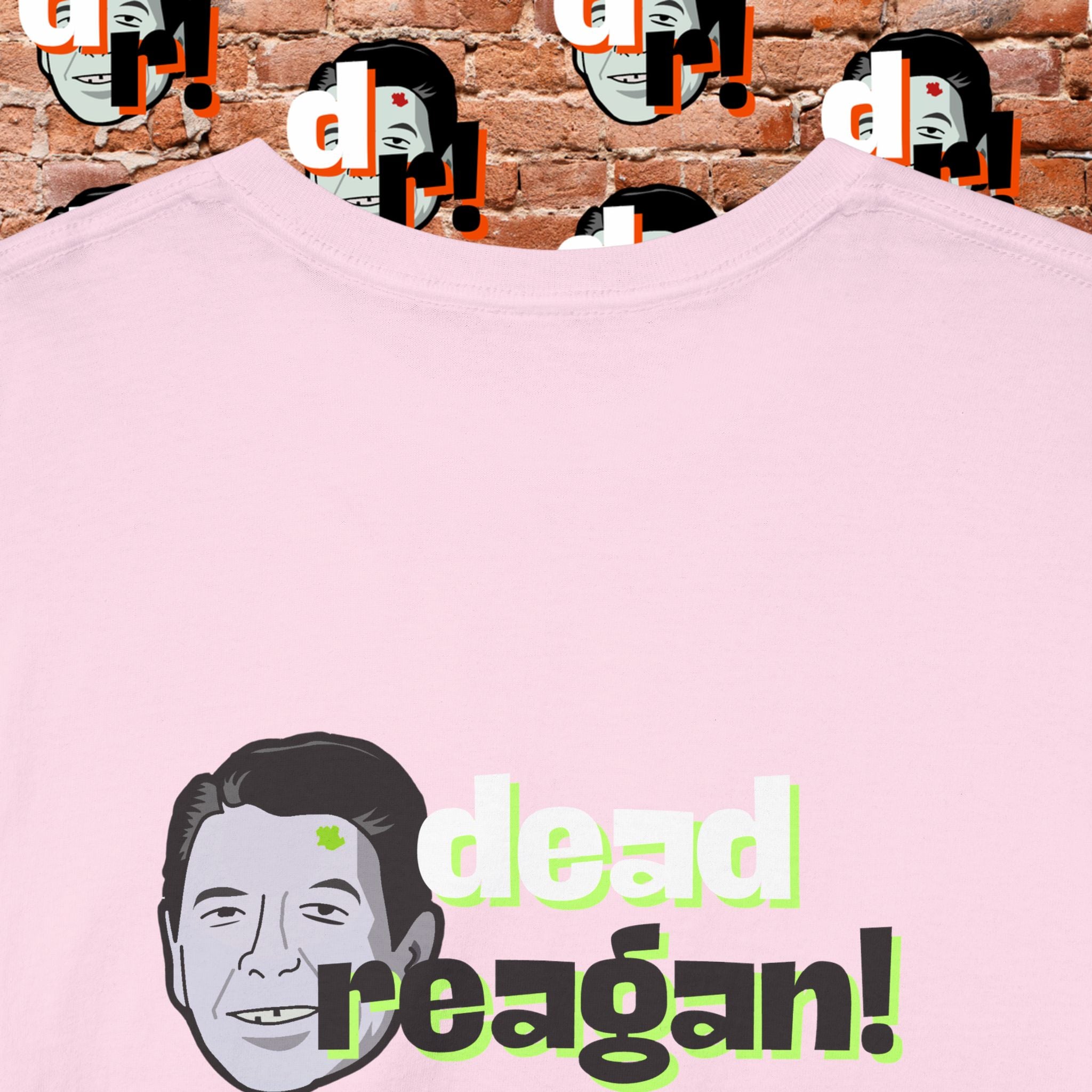 Savage Dead Reagan Graphic Tee Teal and Pink Gradient