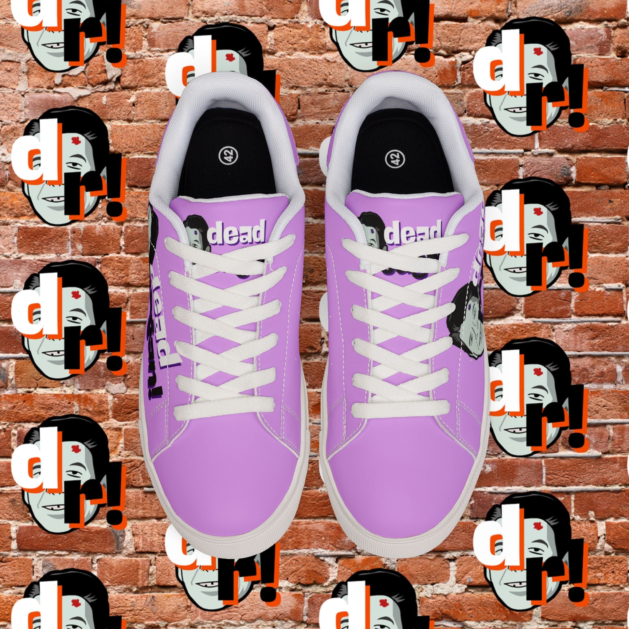 Dead Reagan (Purple/Lavender) Men's Low-Top Pleather Sneakers