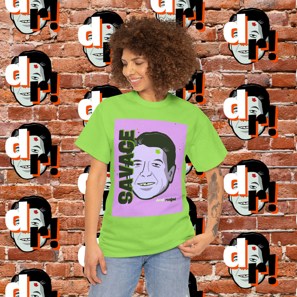 Savage Dead Reagan Graphic Tee Lavender and Lime