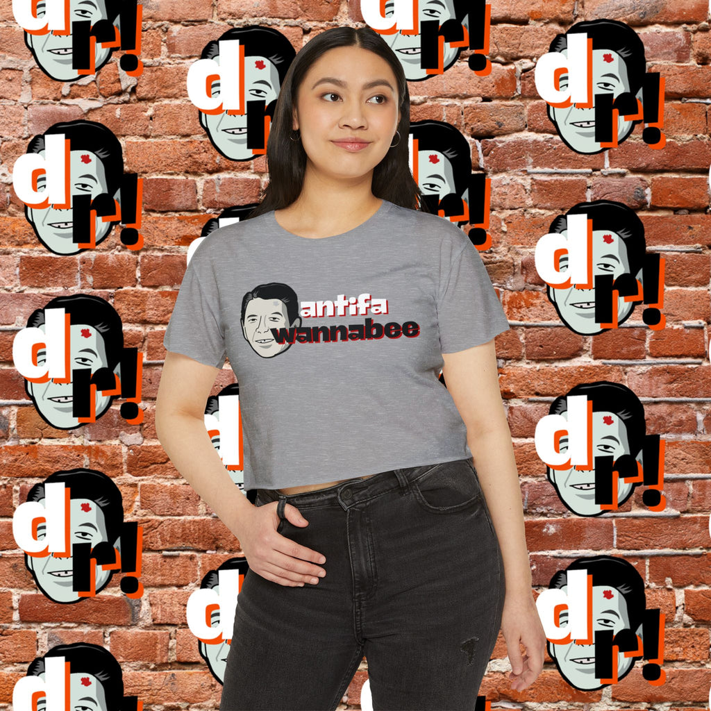 Antifa Wannabee Festival Crop Top (Red Letter)