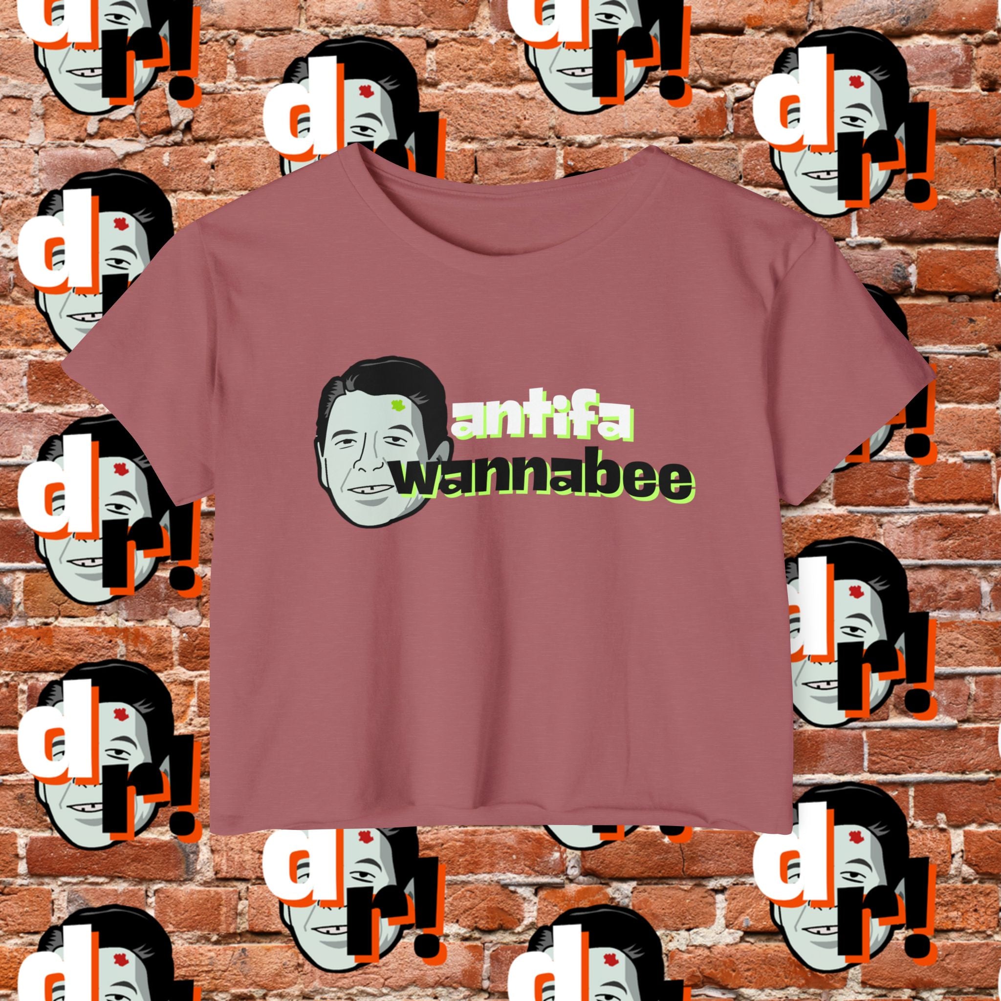 Antifa Wannabe Festival Crop Top (Lime Letter)