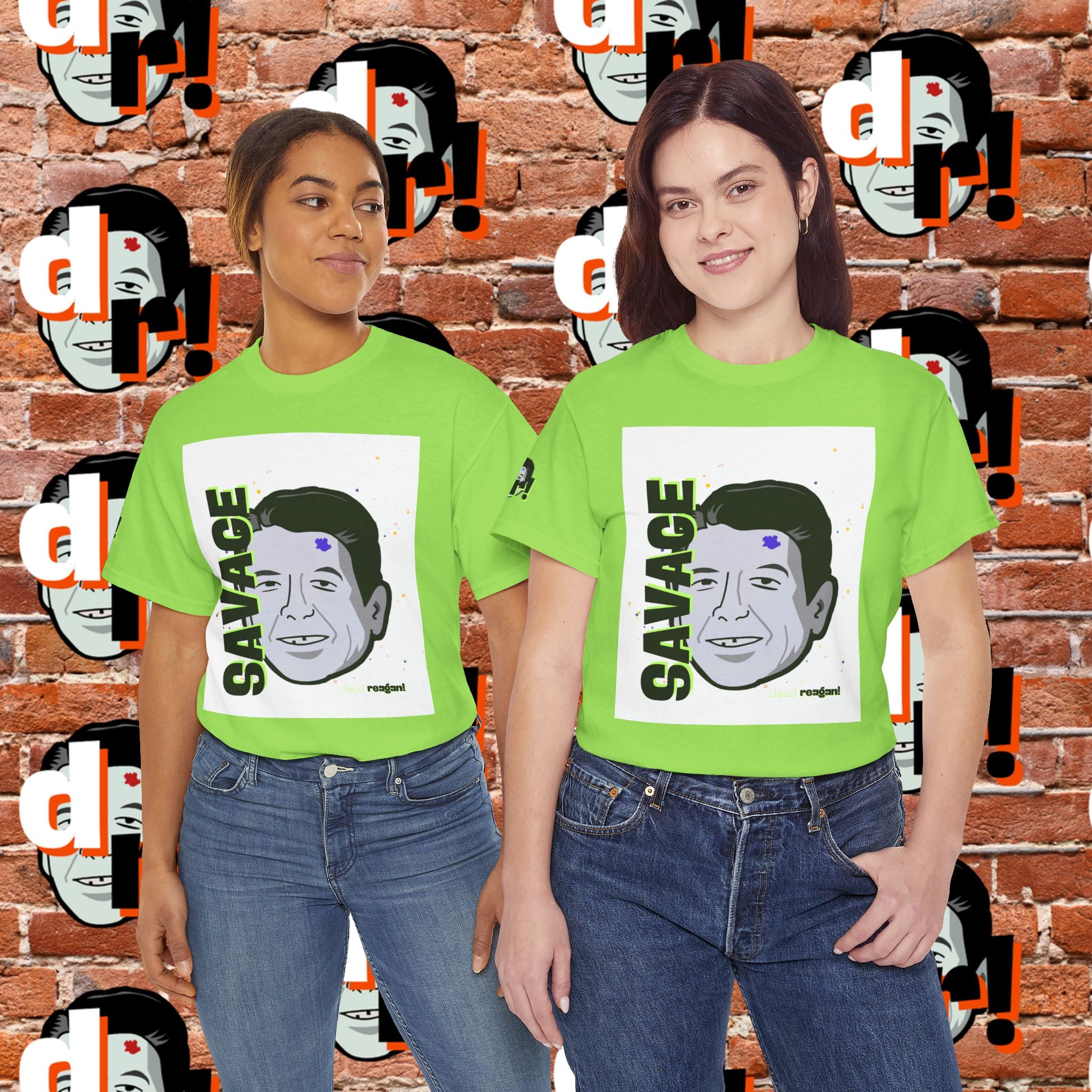 Savage Dead Reagan Graphic Tee Lime