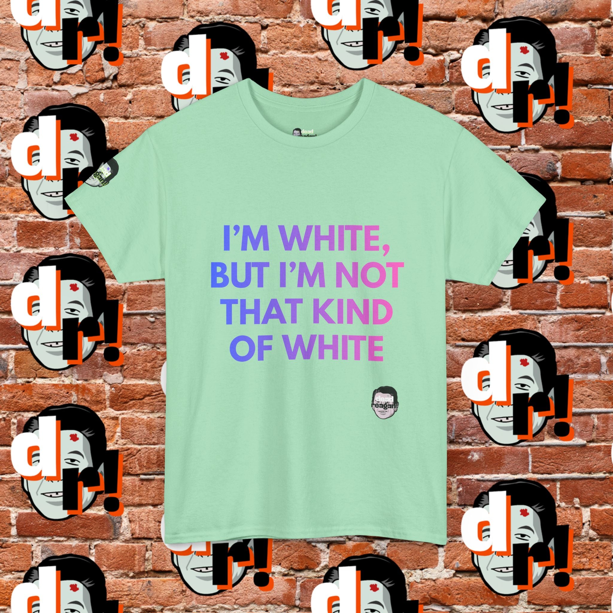 I’m White But… (Pink/Blue Gradient Letter) Unisex Heavy Cotton Tee