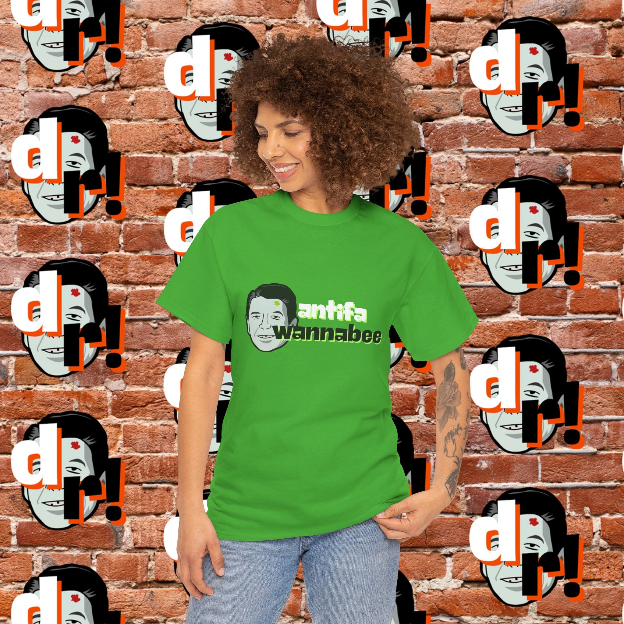 Antifa Wannabe (Lime) Unisex Heavy Cotton Tee