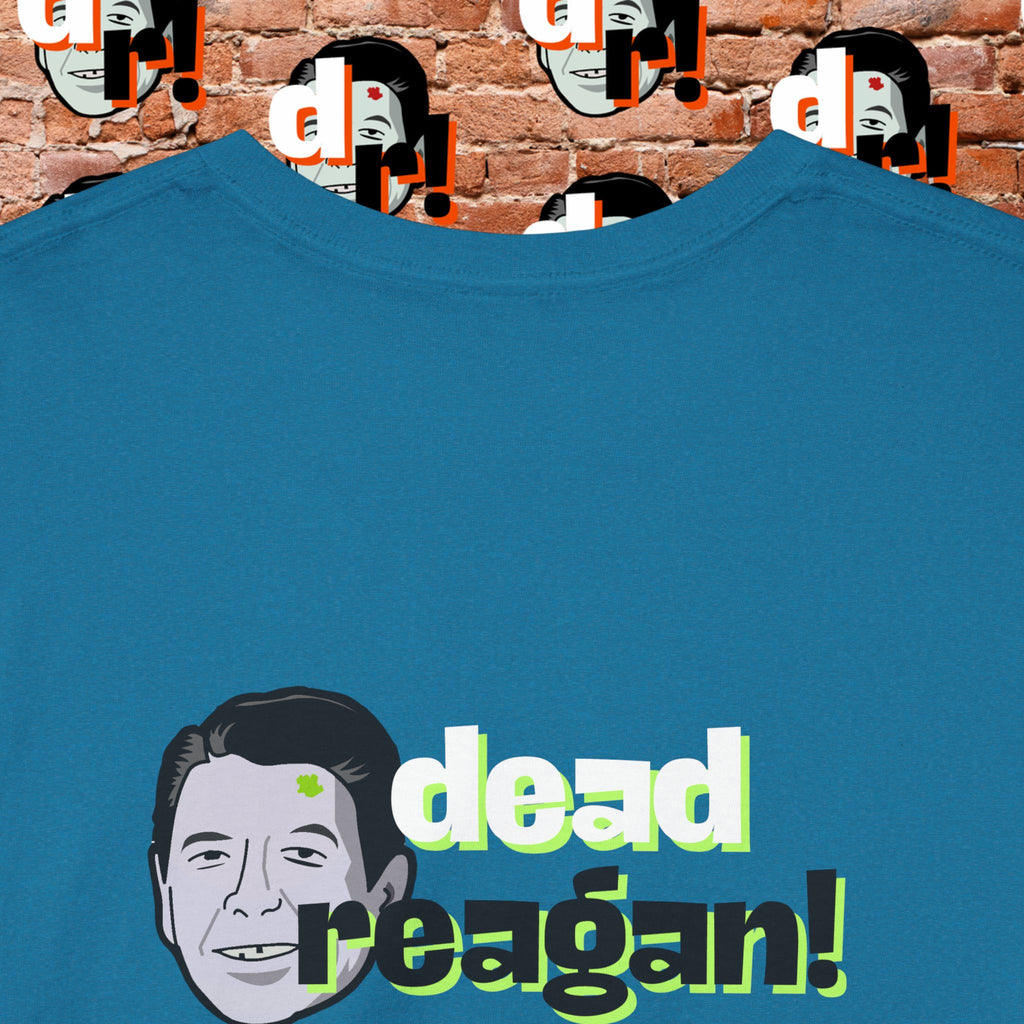 Savage Dead Reagan Graphic Tee Teal and Pink Gradient