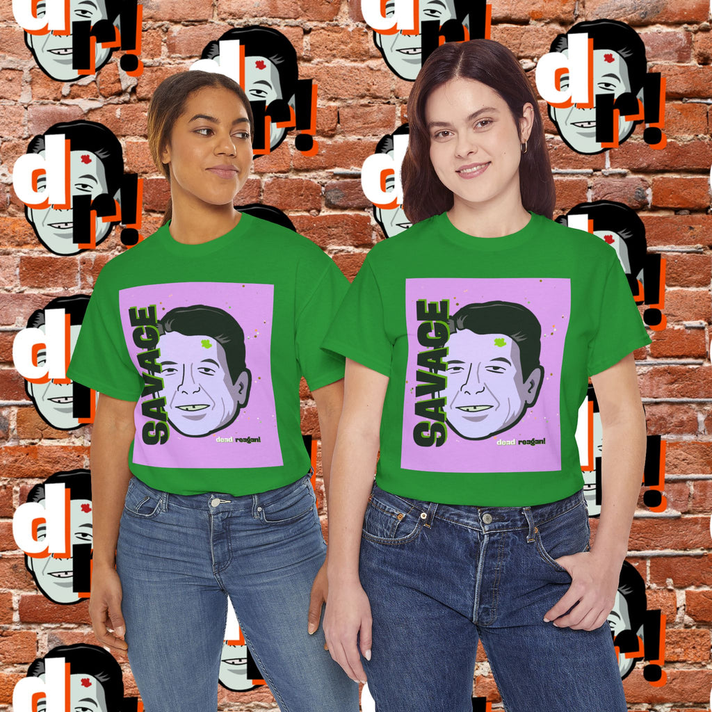 Savage Dead Reagan Graphic Tee Lavender and Lime