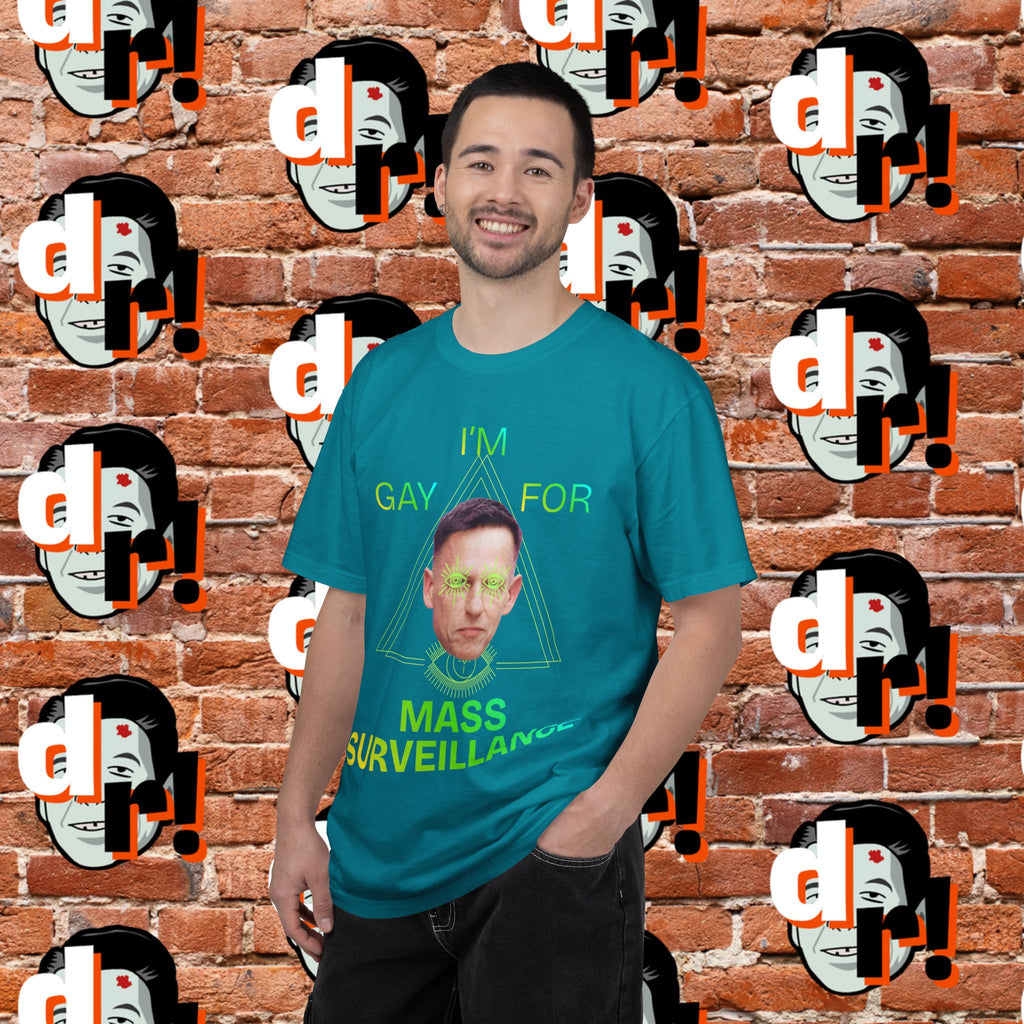 Gay for Mass Surveillance (Lime) Cotton T- Shirt