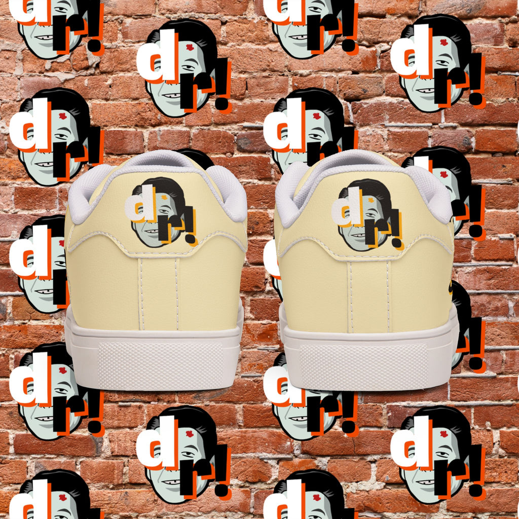 Dead Reagan (Yellow/Custard) Men's Low-Top Pleather Sneakers