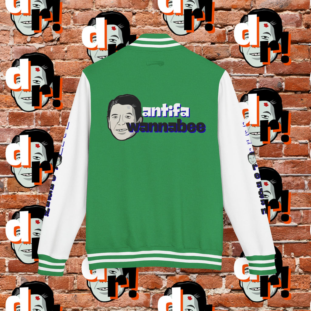 Antifa Wannabee Graphic Varsity Jacket
