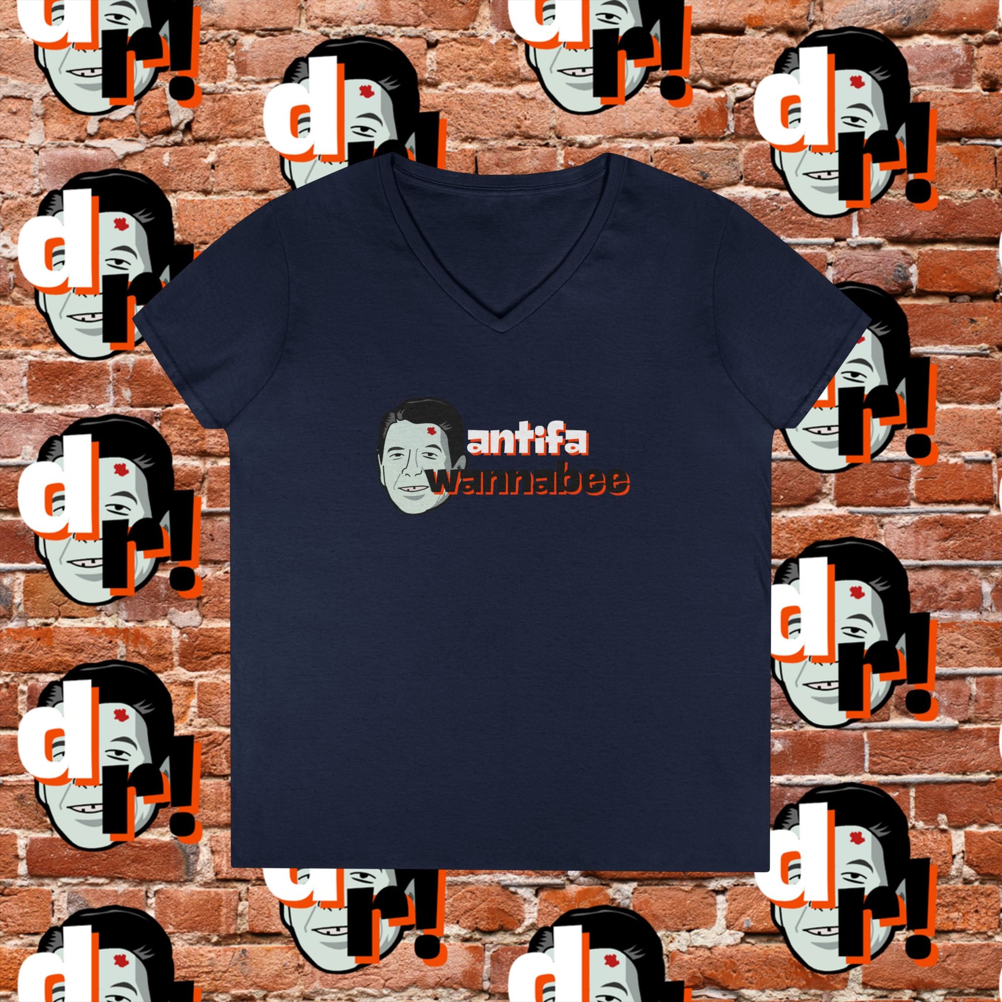 Antifa Wannabee Ladies' V-Neck T-Shirt
