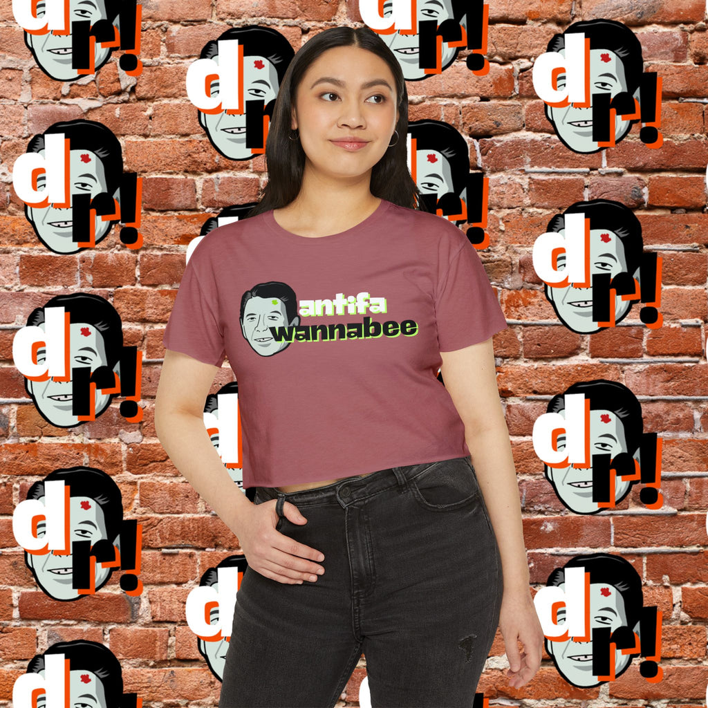 Antifa Wannabee Festival Crop Top (Lime Letter)