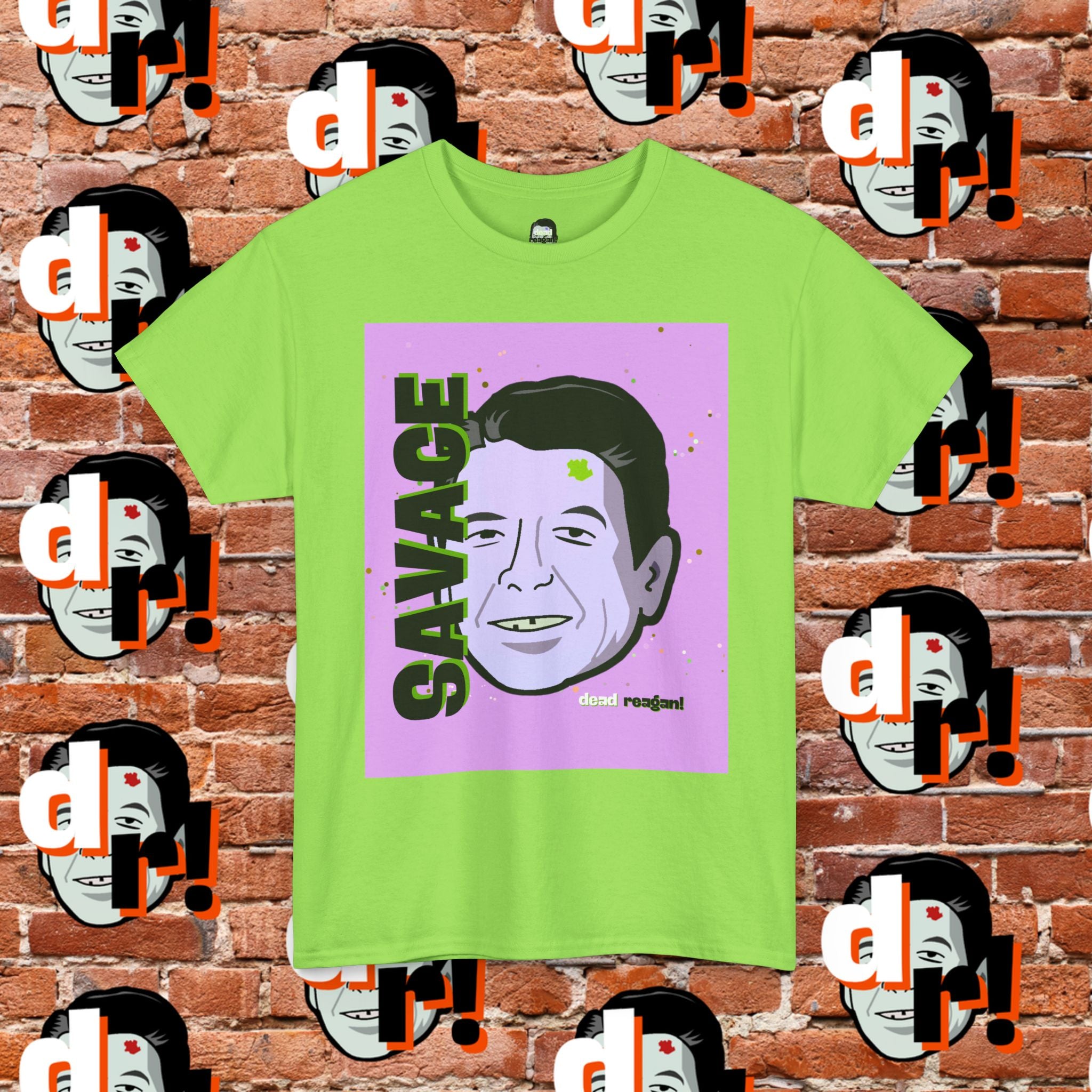 Savage Dead Reagan Graphic Tee Lavender and Lime