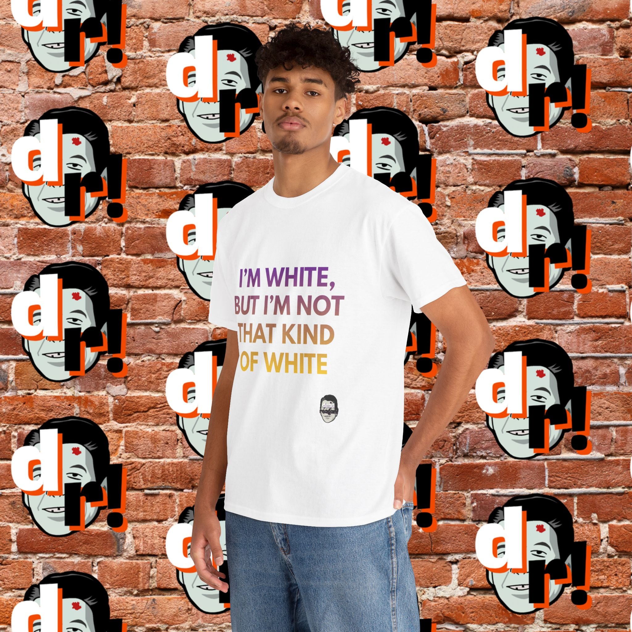 I’m White But… (Purple/Yellow Gradient Letter) Unisex Heavy Cotton Tee