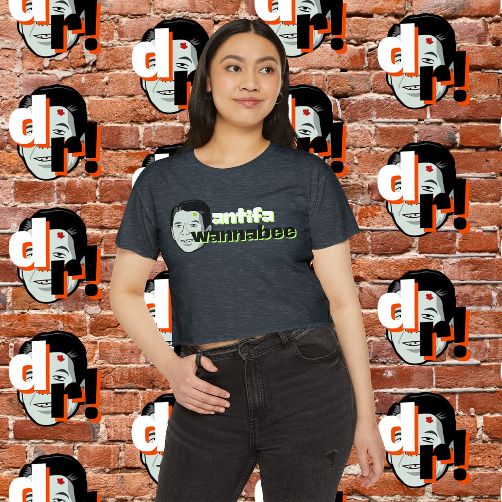 Antifa Wannabee Festival Crop Top (Lime Letter)