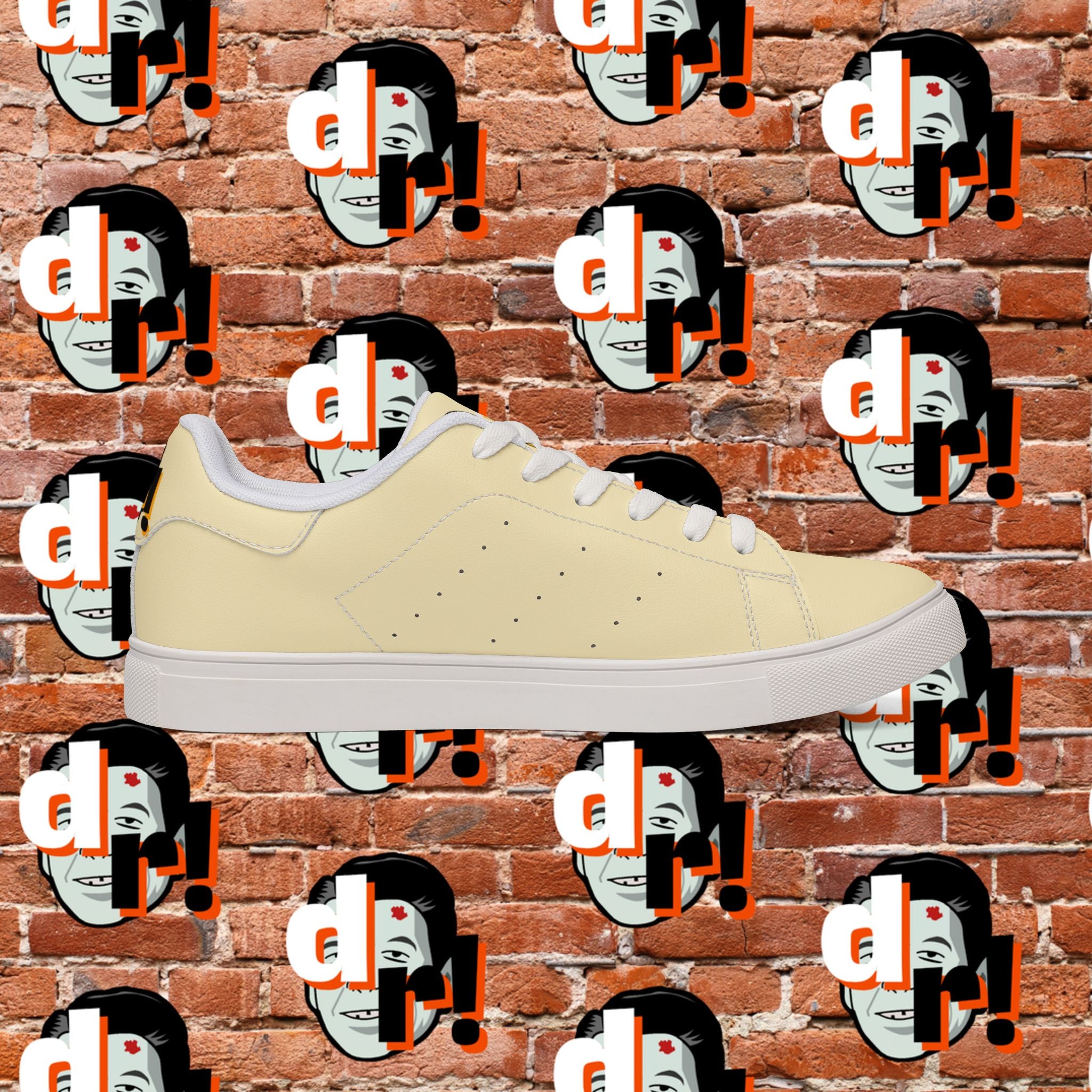 Dead Reagan (Yellow/Custard) Men's Low-Top Pleather Sneakers