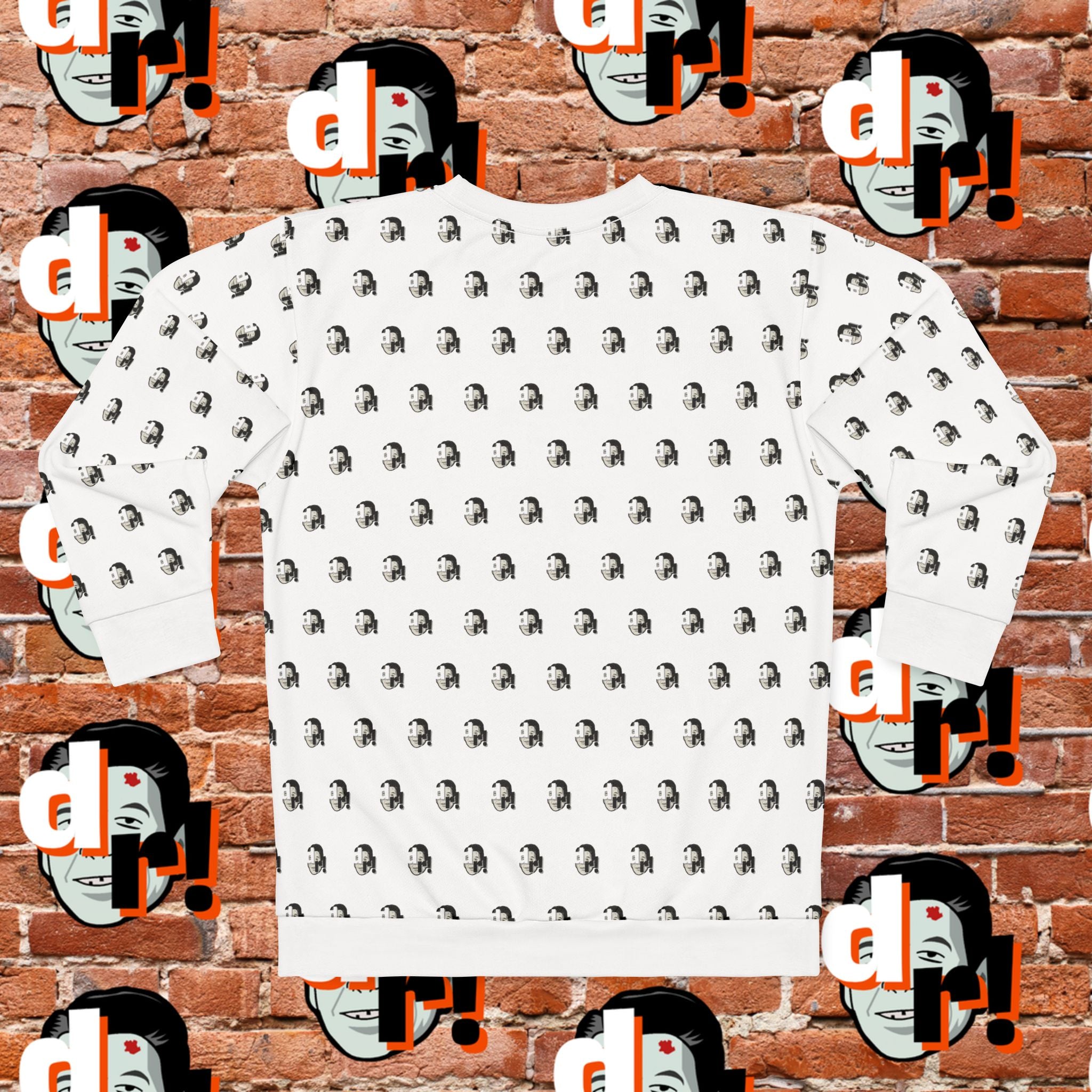 Dead Reagan Monogram Logo Print Crewneck Sweatshirt (White)