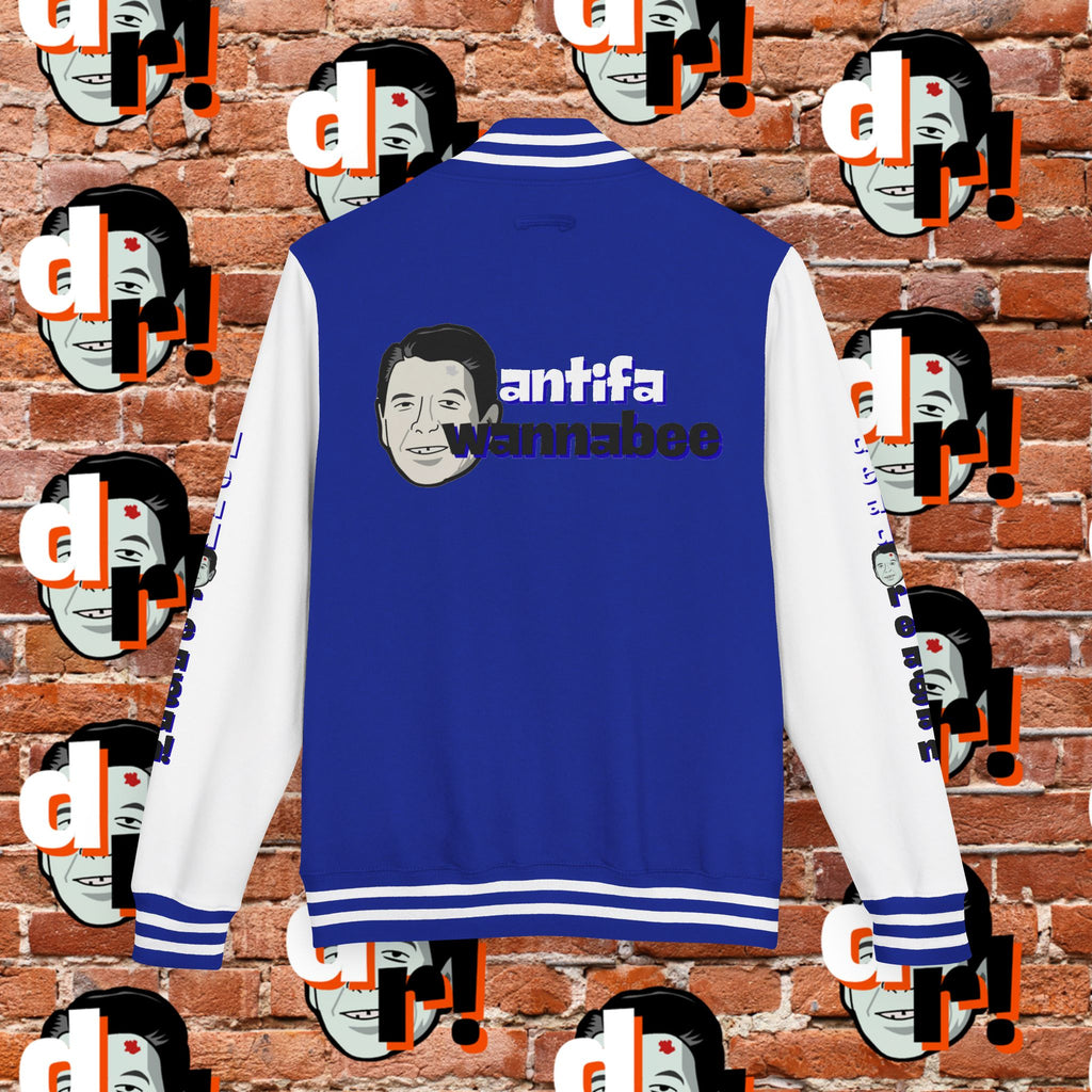 Antifa Wannabee Graphic Varsity Jacket