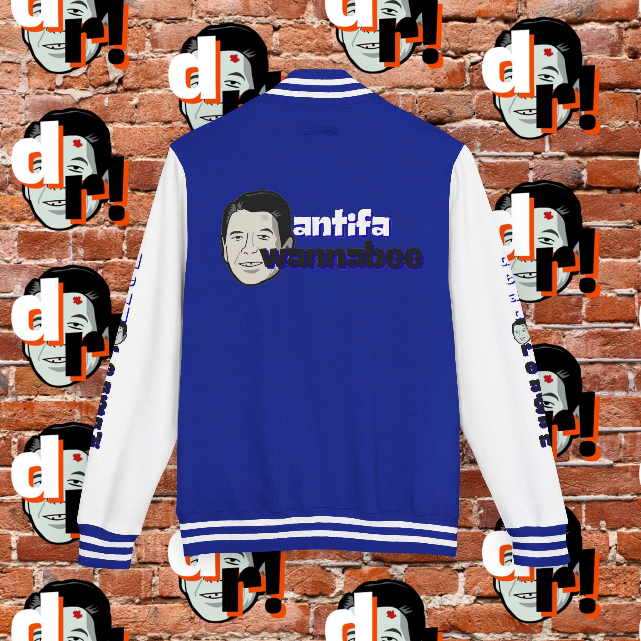 Antifa Wannabee Graphic Varsity Jacket
