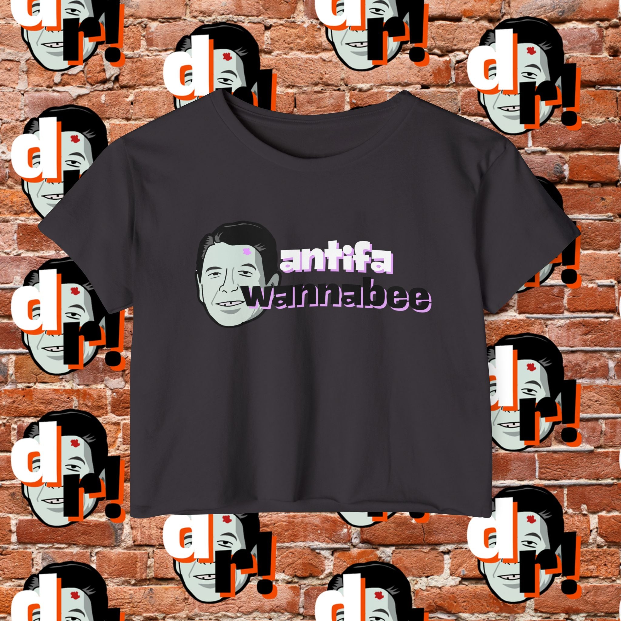 Antifa Wannabe Festival Crop Top (Lavender Letter)