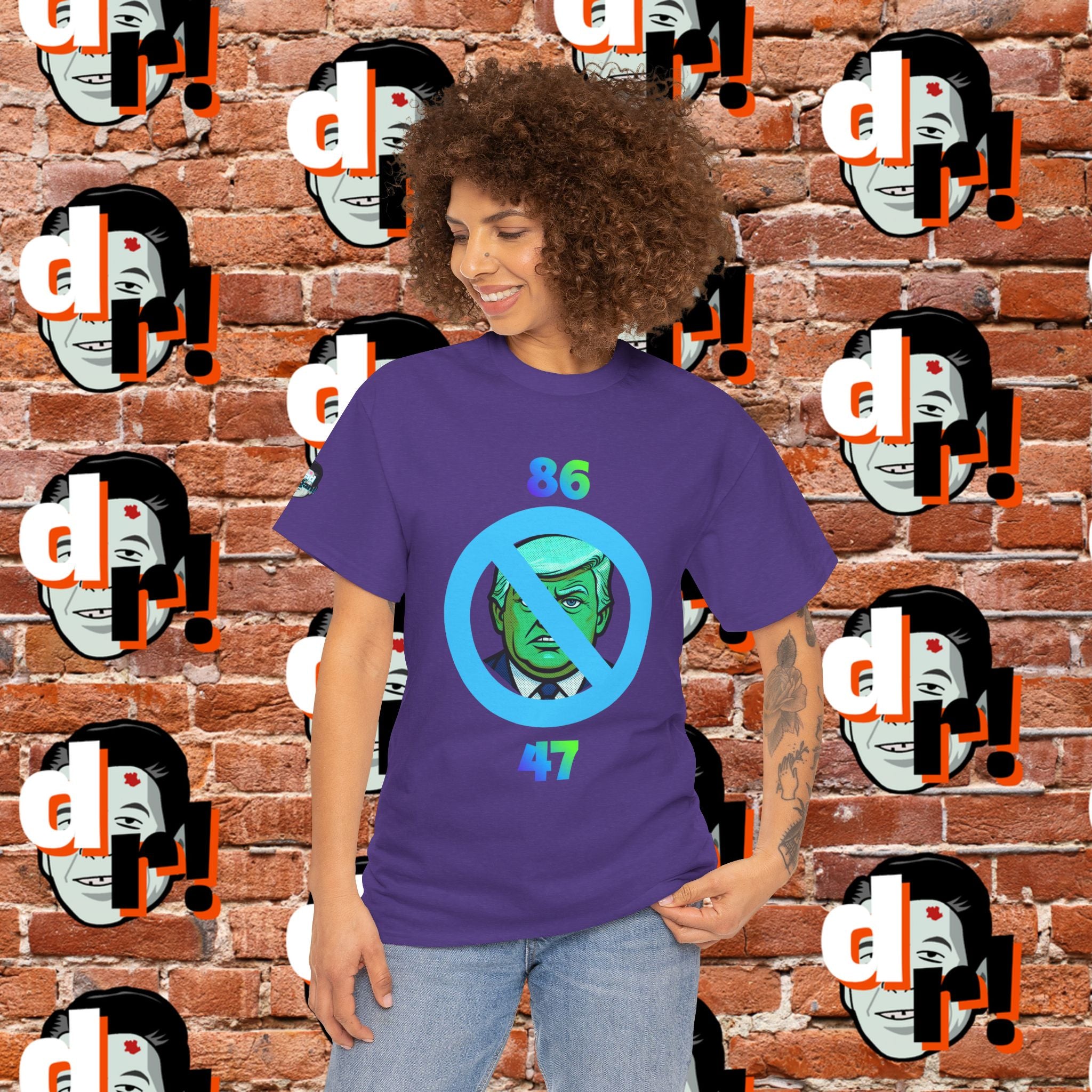 86/47 Lime & Blue Unisex Heavy Cotton Tee