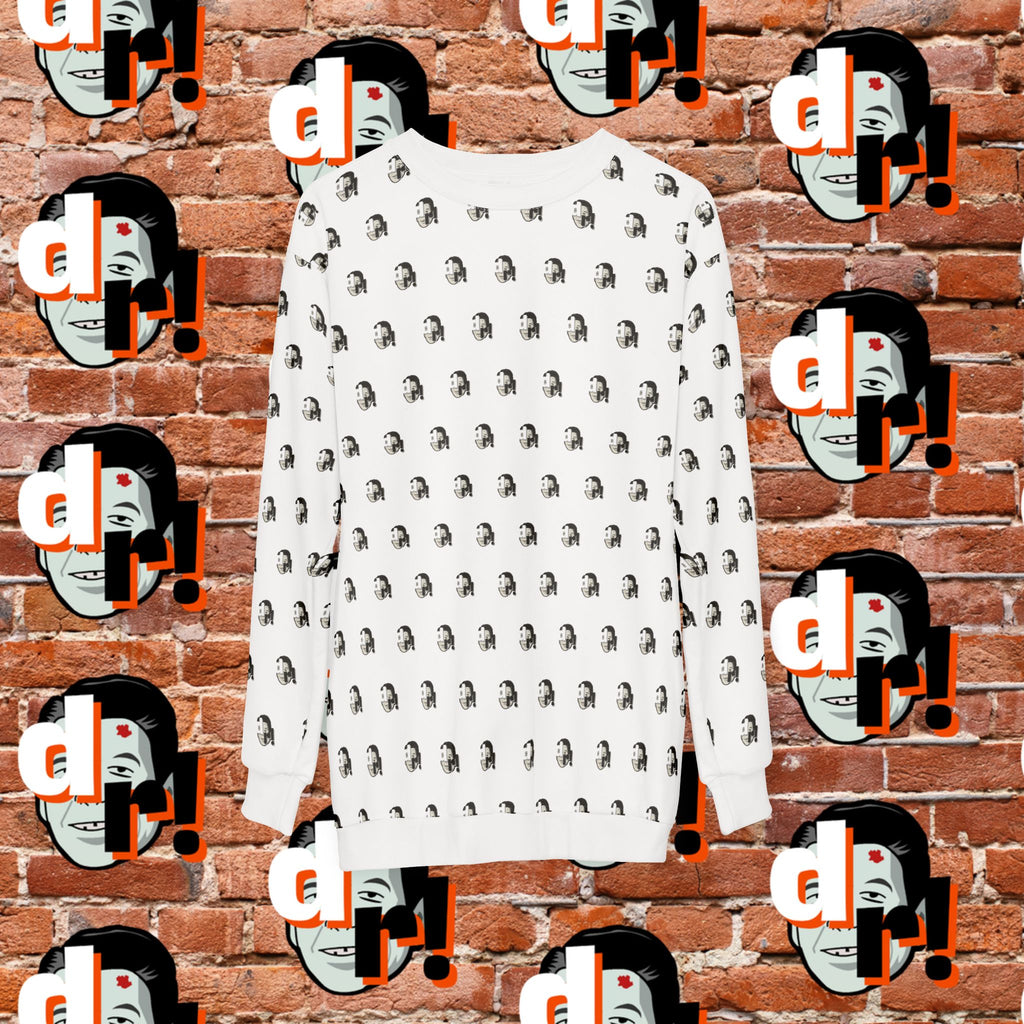Dead Reagan Monogram Logo Print Crewneck Sweatshirt (White)