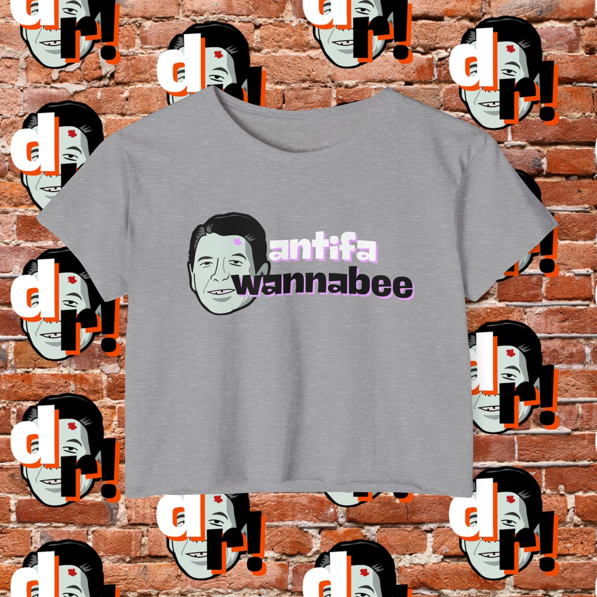 Antifa Wannabe Festival Crop Top (Lavender Letter)