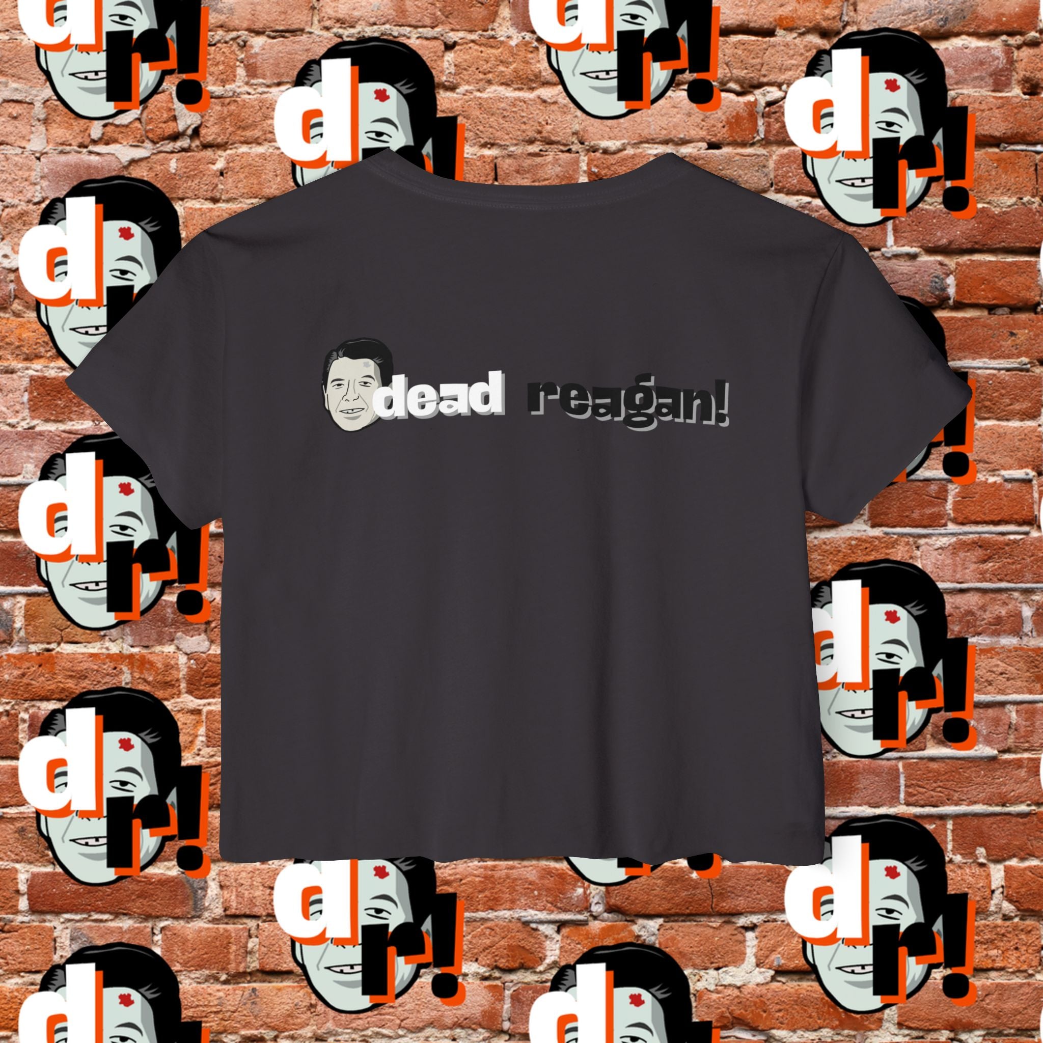 Antifa Wannabe Festival Crop Top (Monochrome Letter)