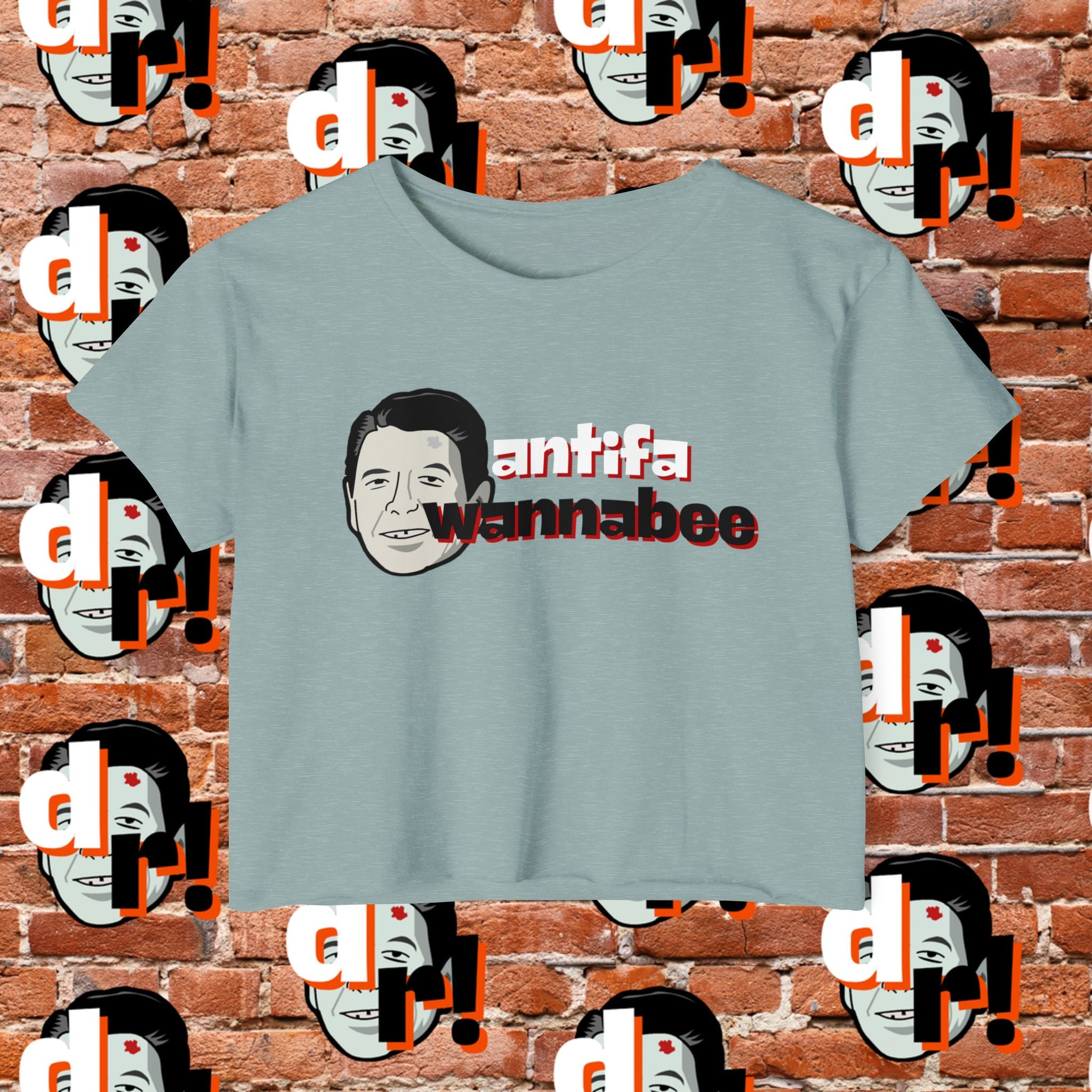 Antifa Wannabe Festival Crop Top (Red Letter)