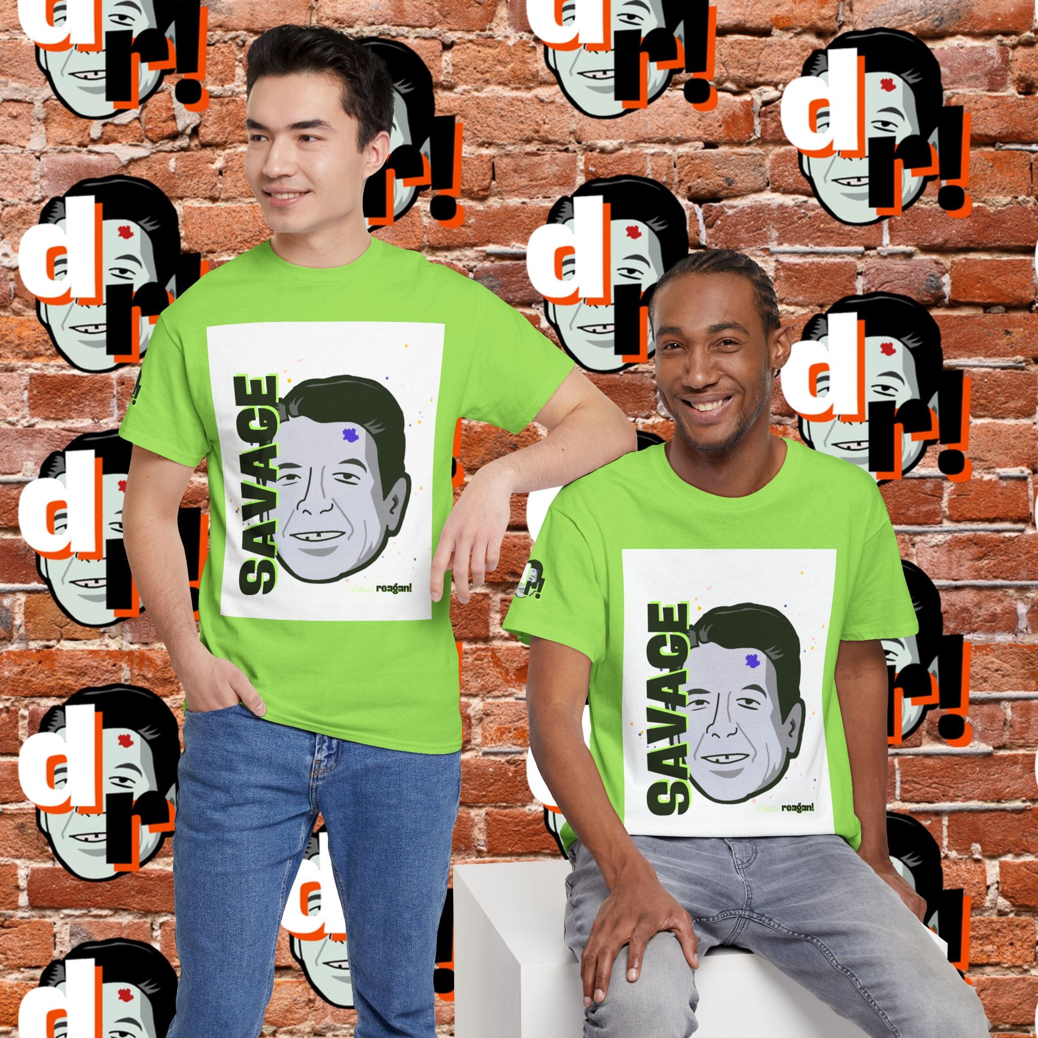 Savage Dead Reagan Graphic Tee Lime
