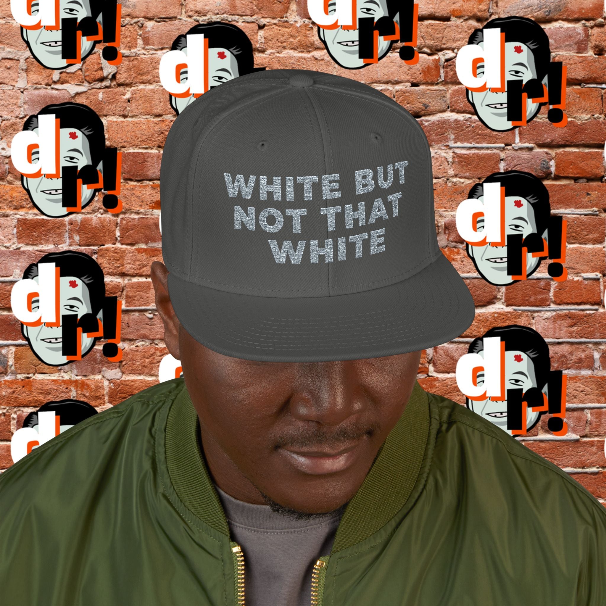 White But Not That White (Gray Letters) Snapback