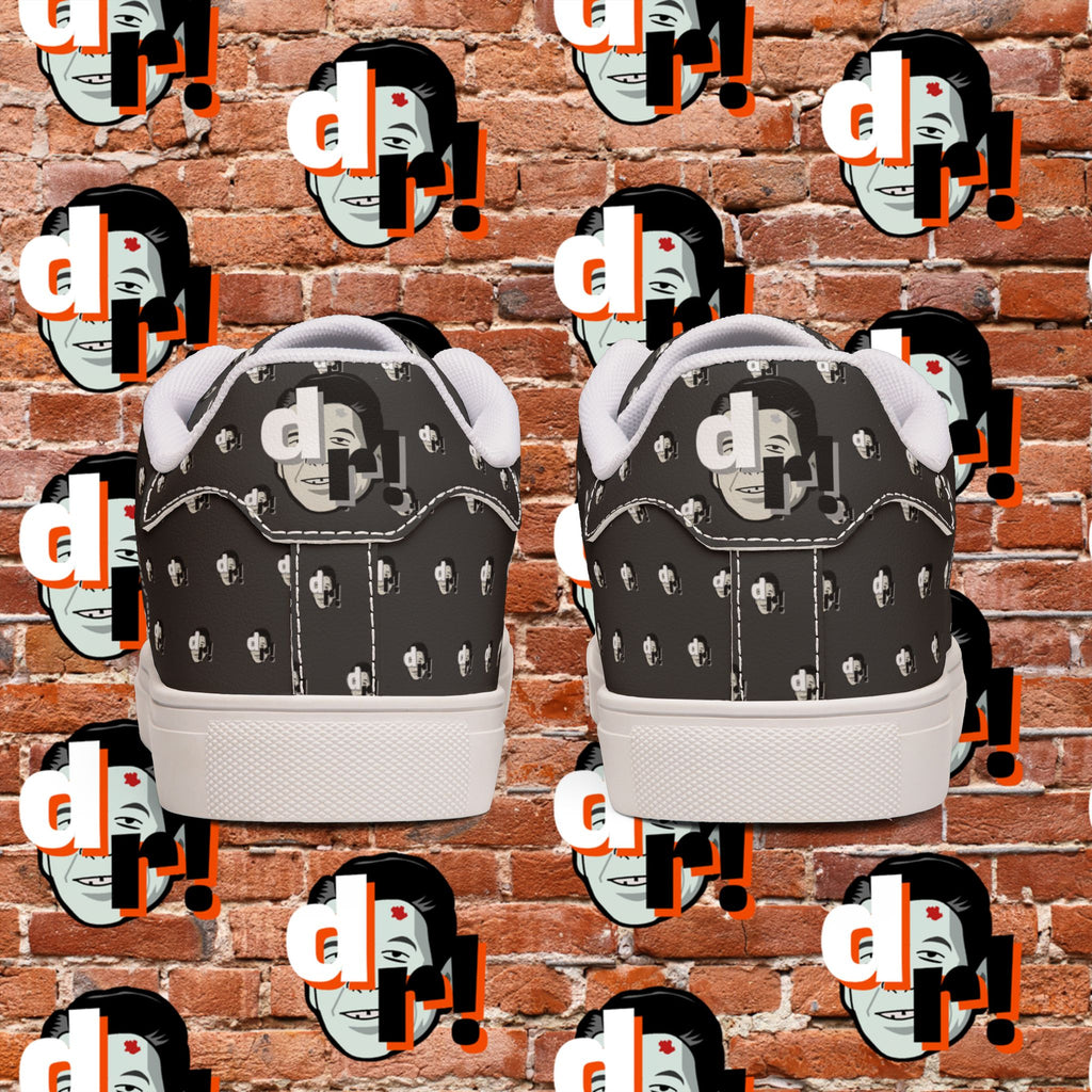 Dead Reagan Monogram All Over (Mono Dark) Men's Low-Top Pleather Sneakers
