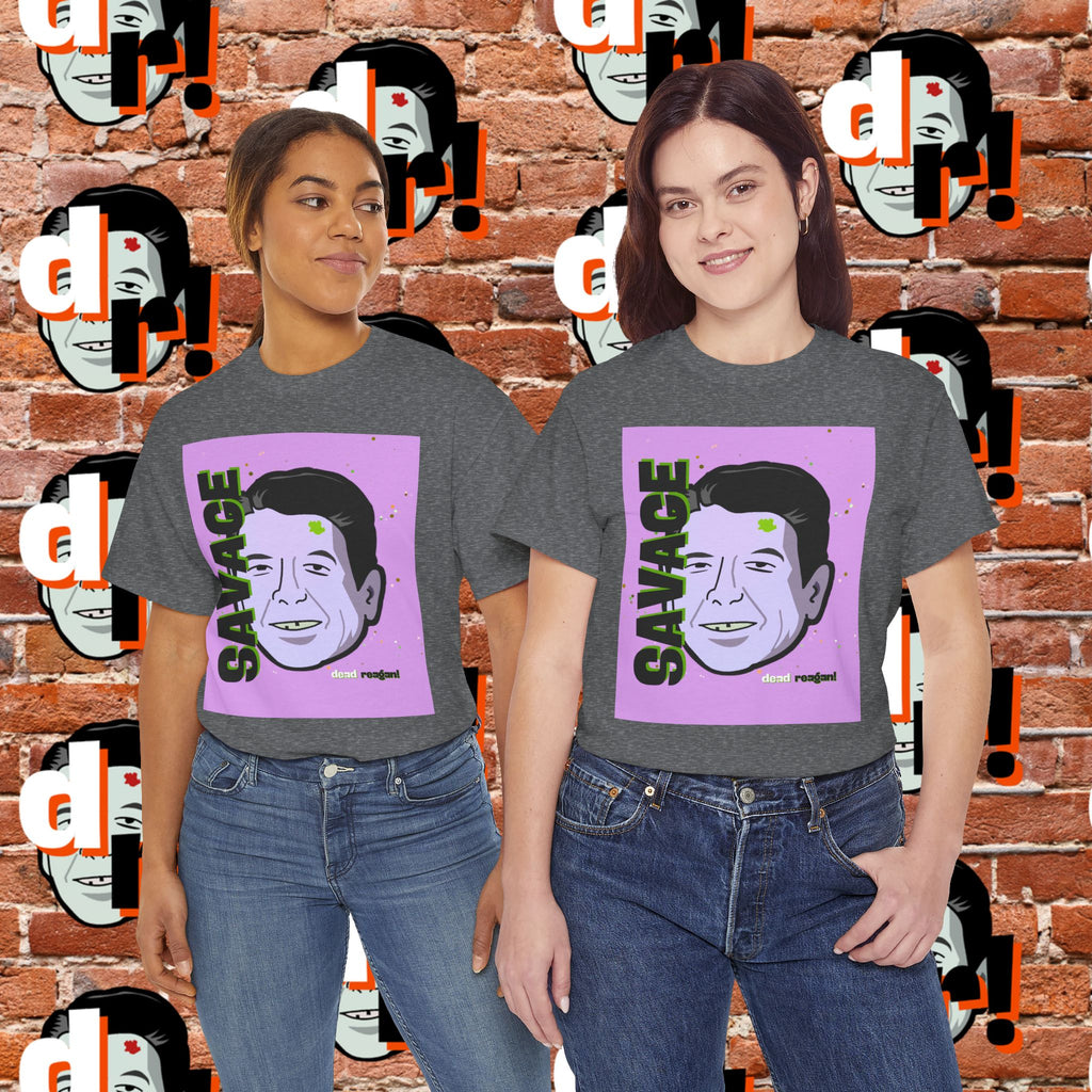 Savage Dead Reagan Graphic Tee Lavender and Lime