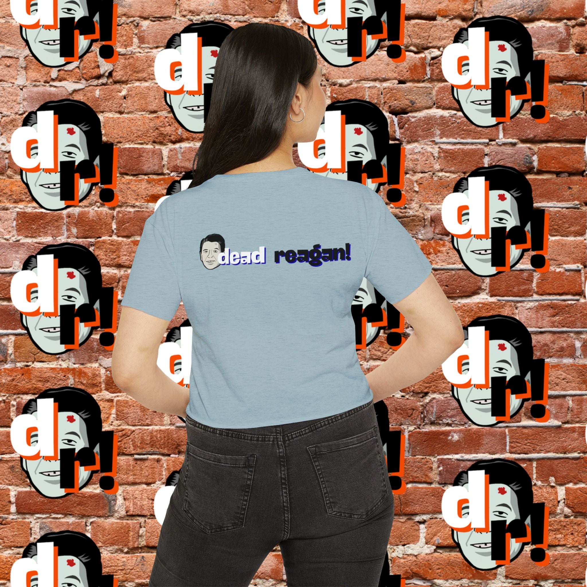 Antifa Wannabe Festival Crop Top (Blue Letter)