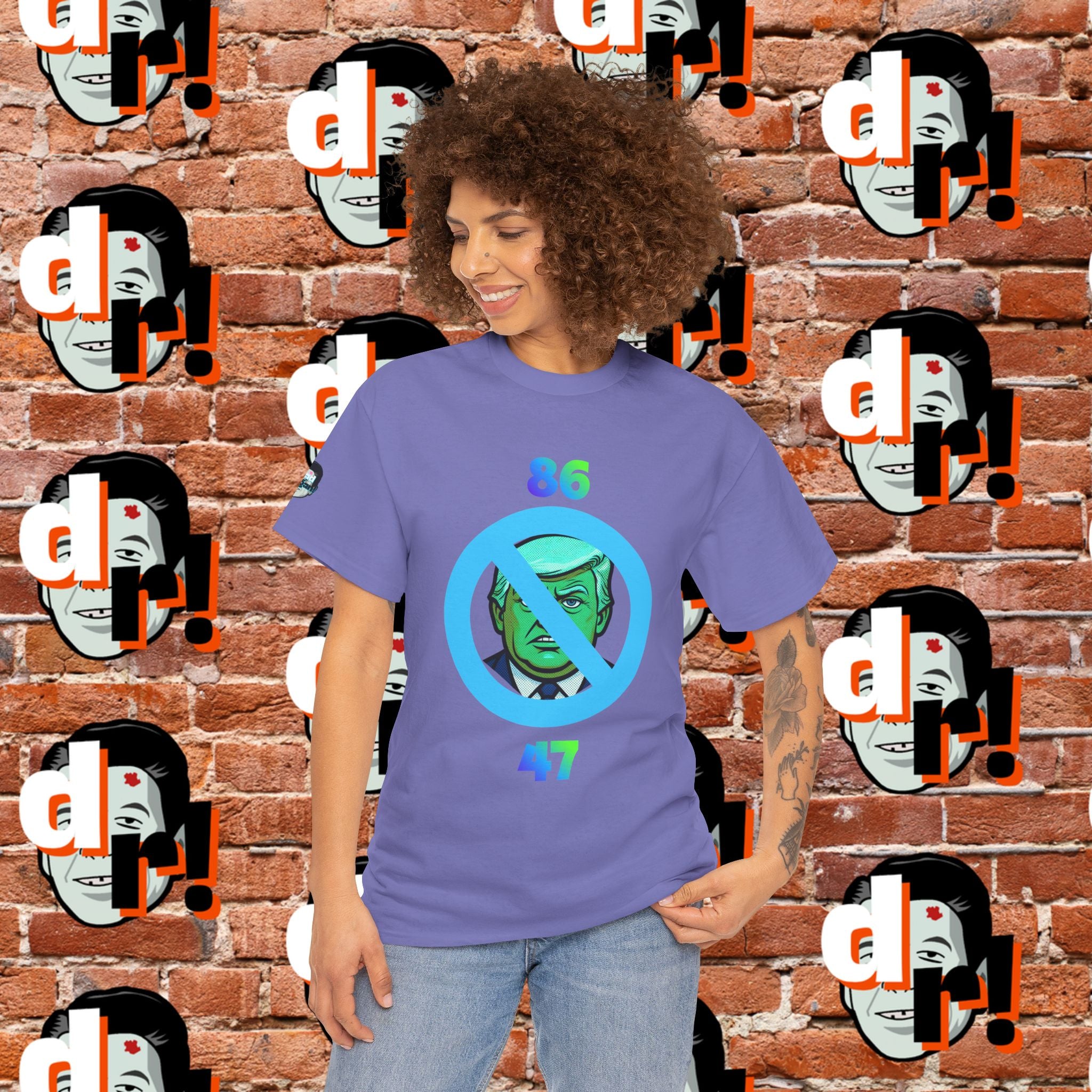 86/47 Lime & Blue Unisex Heavy Cotton Tee