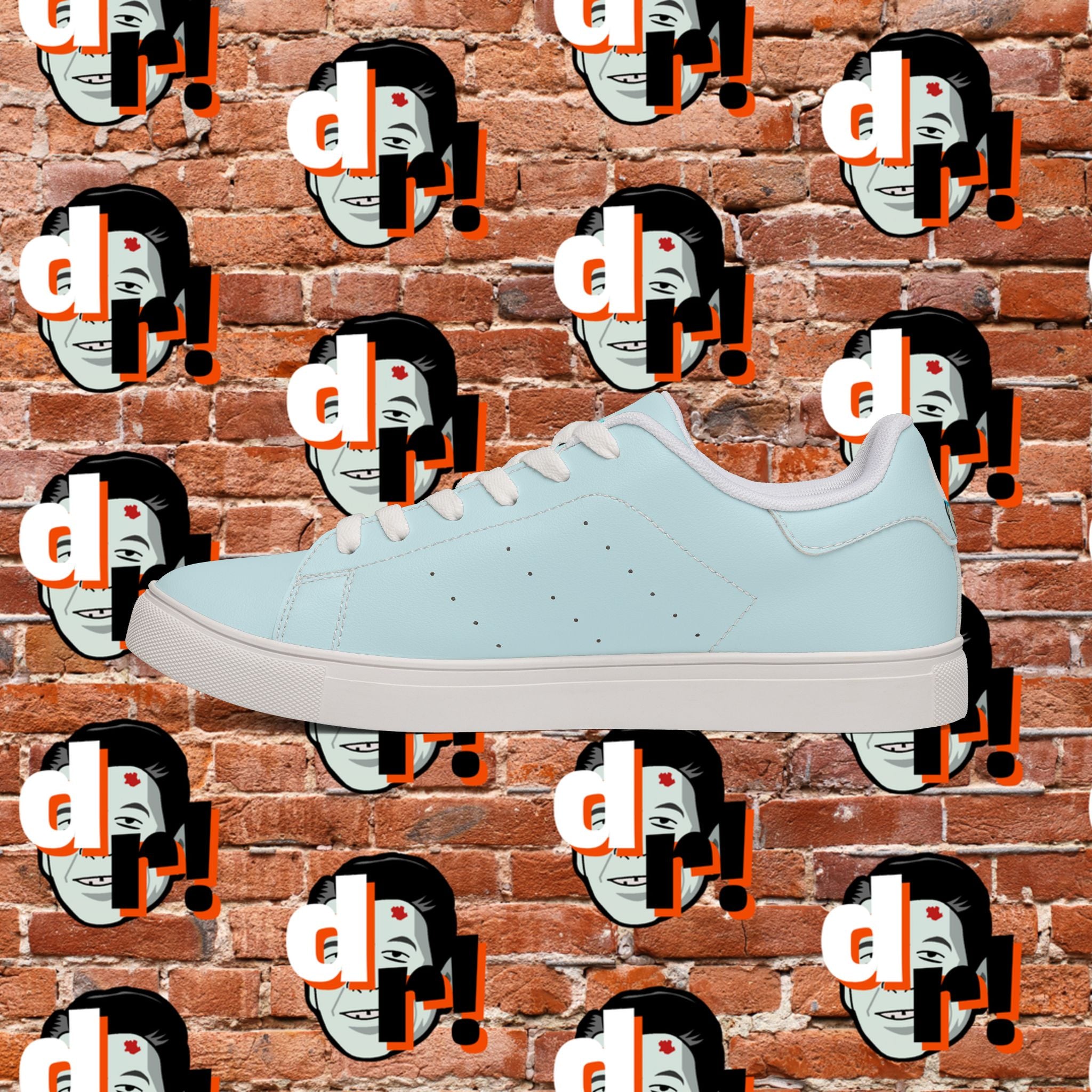 Dead Reagan (Teal/Sky) Men's Low-Top Pleather Sneakers
