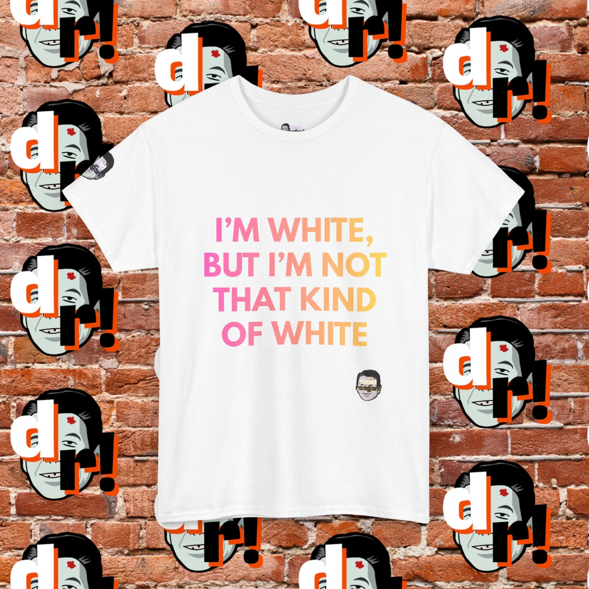I’m White But… (Pink/Yellow Gradient Letter) Unisex Heavy Cotton Tee