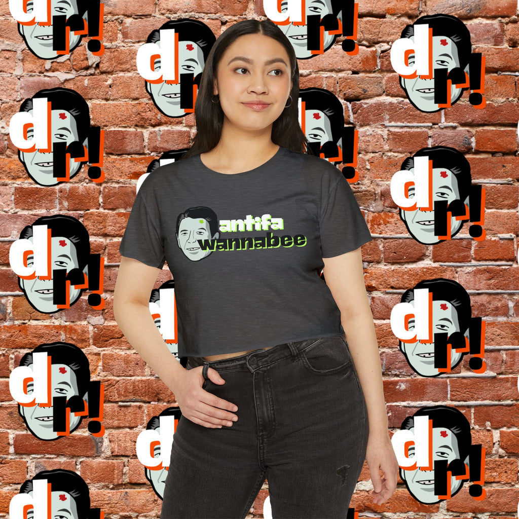 Antifa Wannabee Festival Crop Top (Lime Letter)